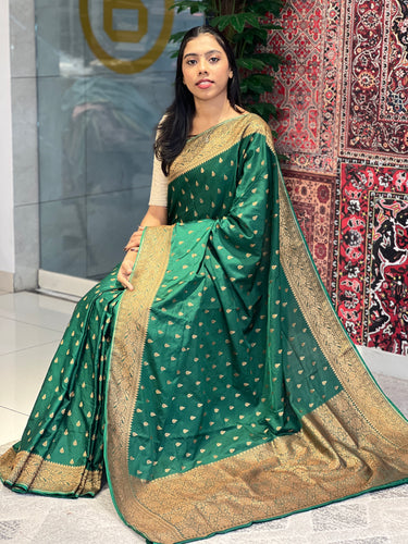 Antique Golden Zari &Thread Woven Banarasi Silk Saree | KSS108
