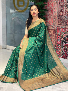 Antique Golden Zari &Thread Woven Banarasi Silk Saree | KSS108