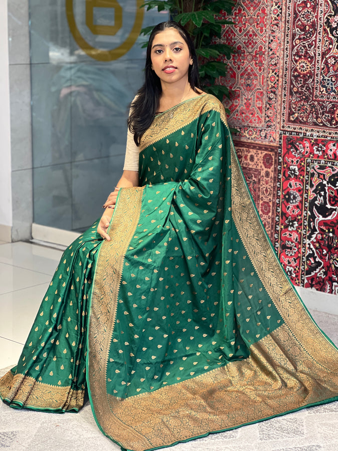 Antique Golden Zari &Thread Woven Banarasi Silk Saree | KSS108