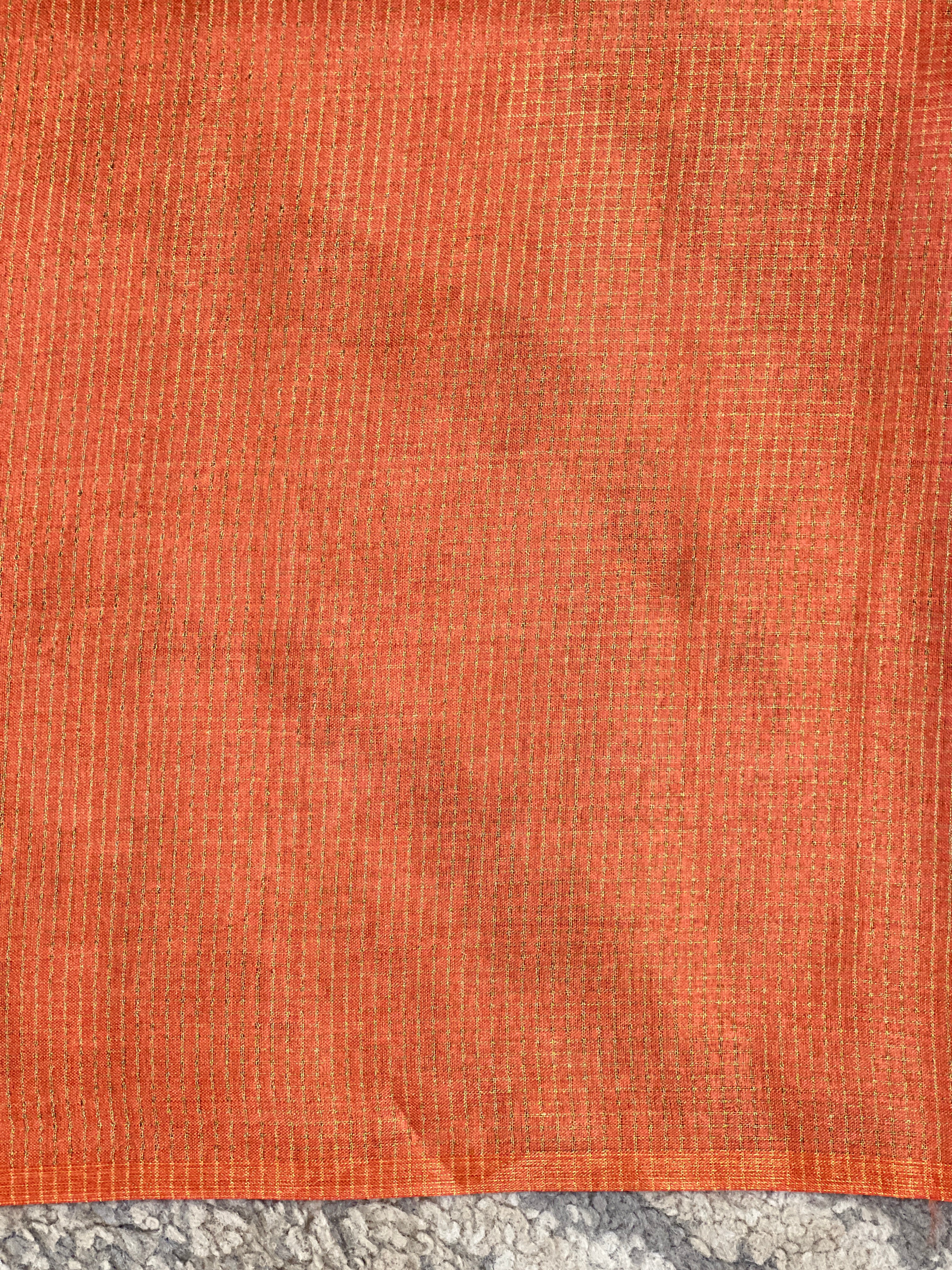Tissue Check Pattern Tussar Saree | YNG1601
