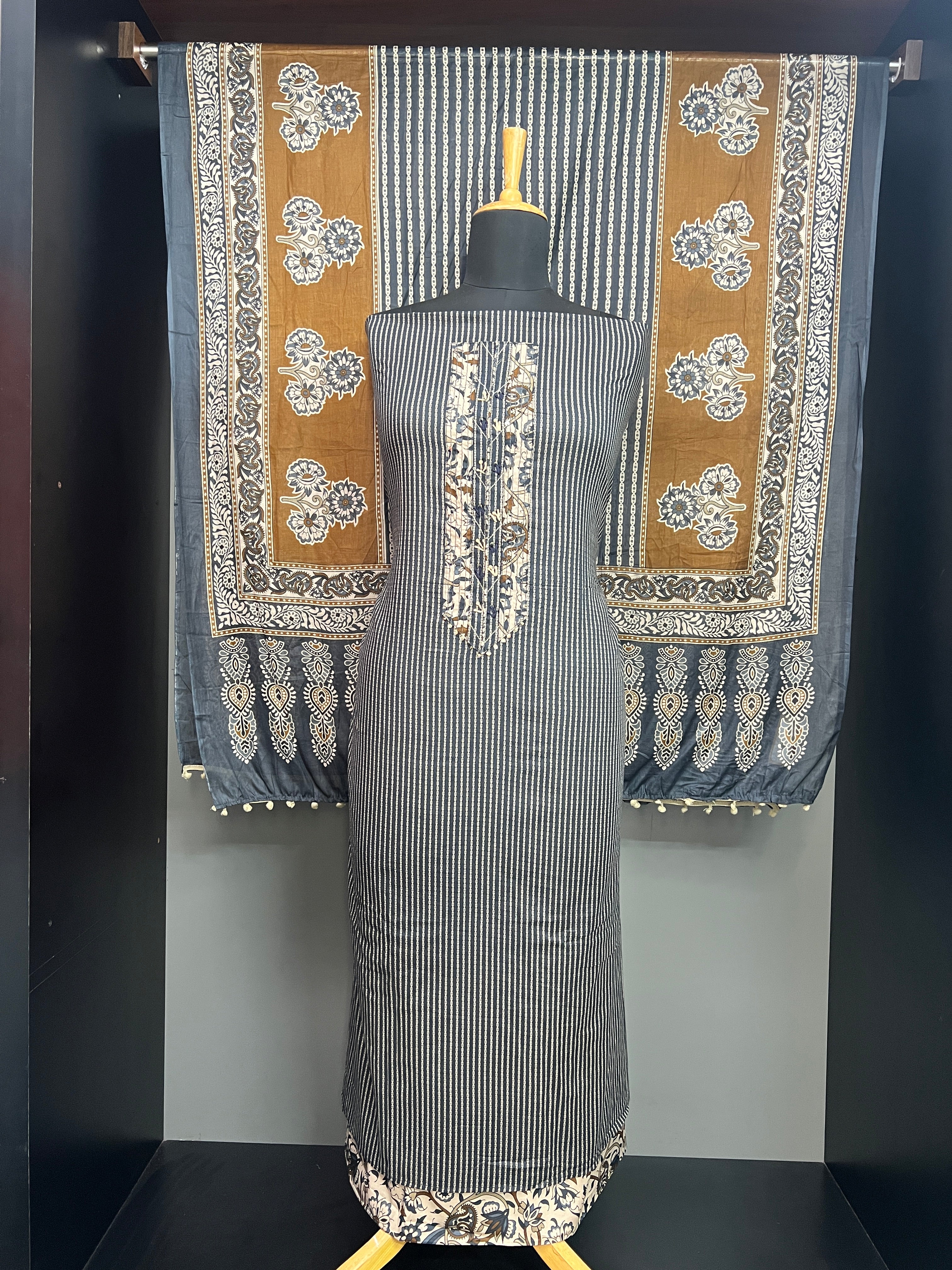 Stripes Printed Cotton Salwar Set | SW2396