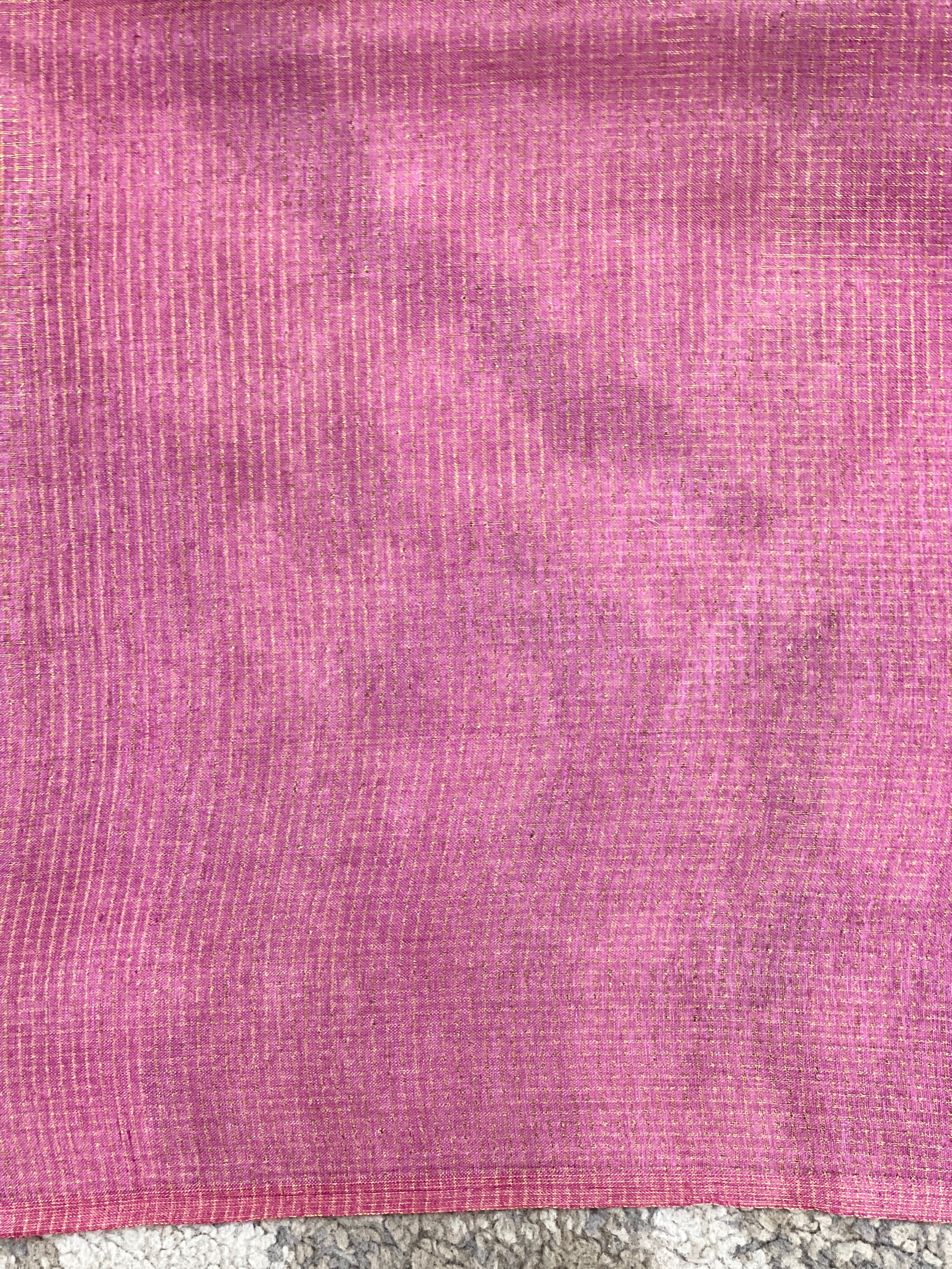 Tissue Check Pattern Tussar Saree | YNG1607