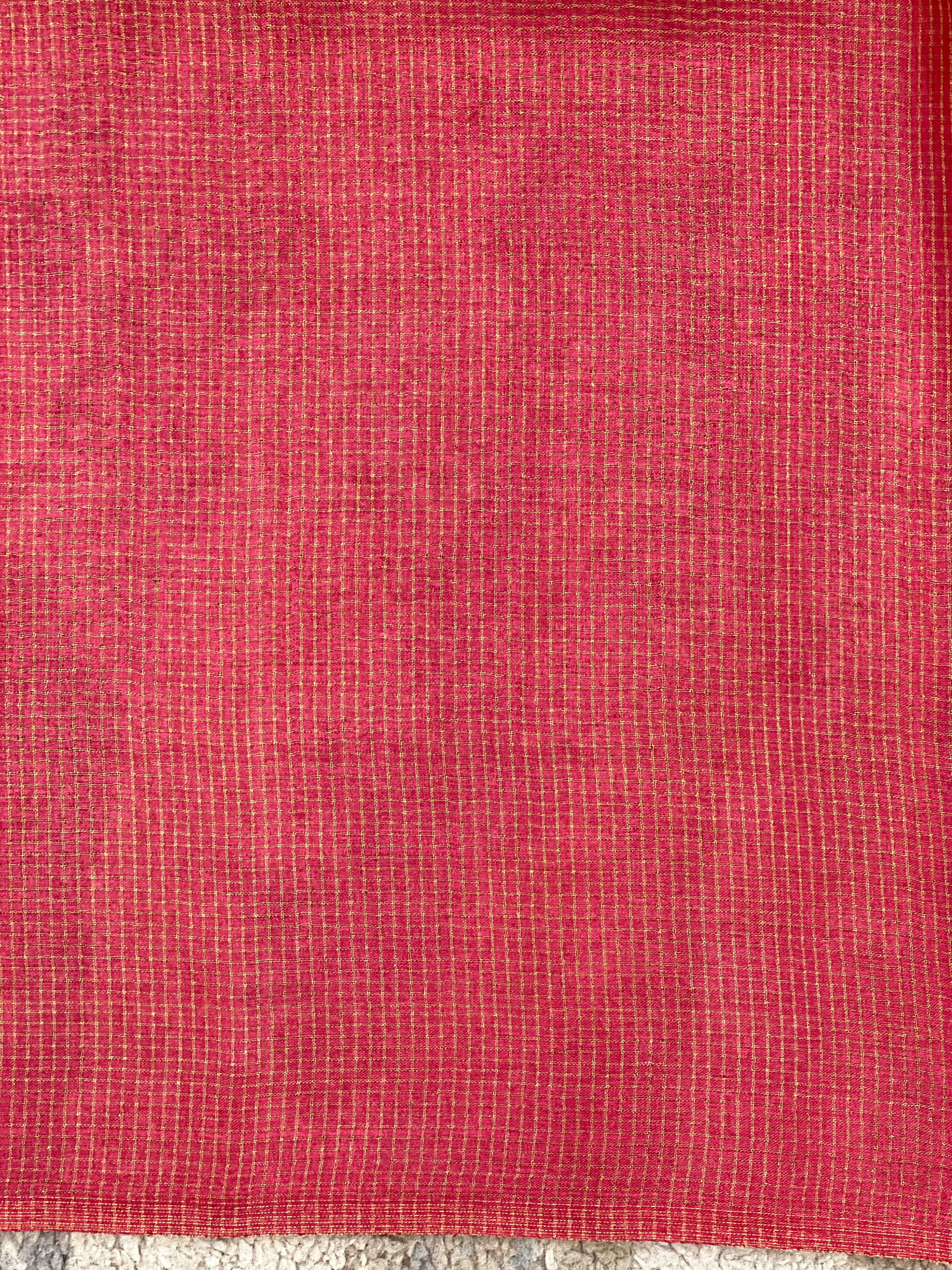 Tissue Check Pattern Tussar Saree | YNG1605