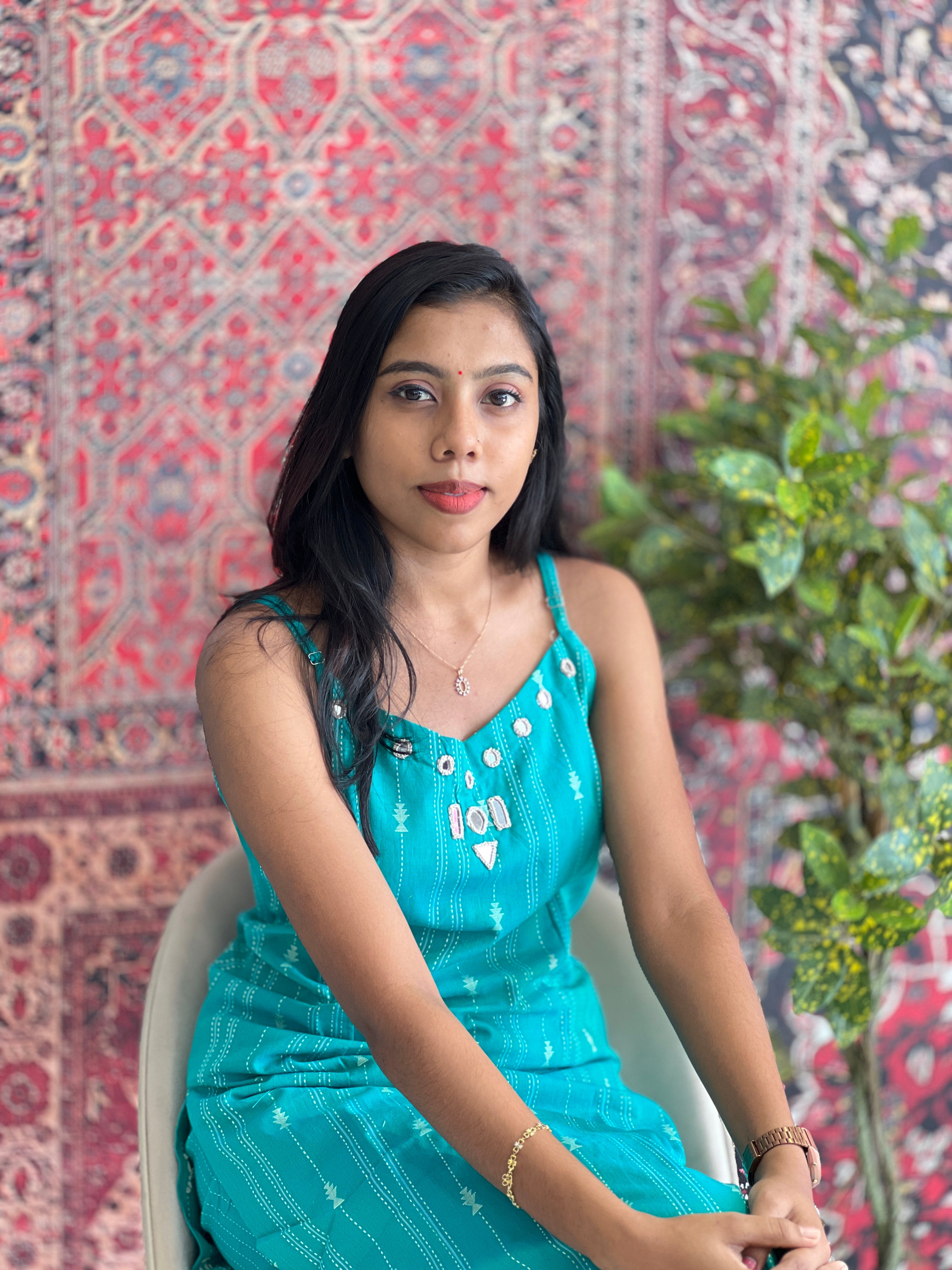 Kantha & Mirror Detailed South Cotton Kurta Top & Bottom | SJL149