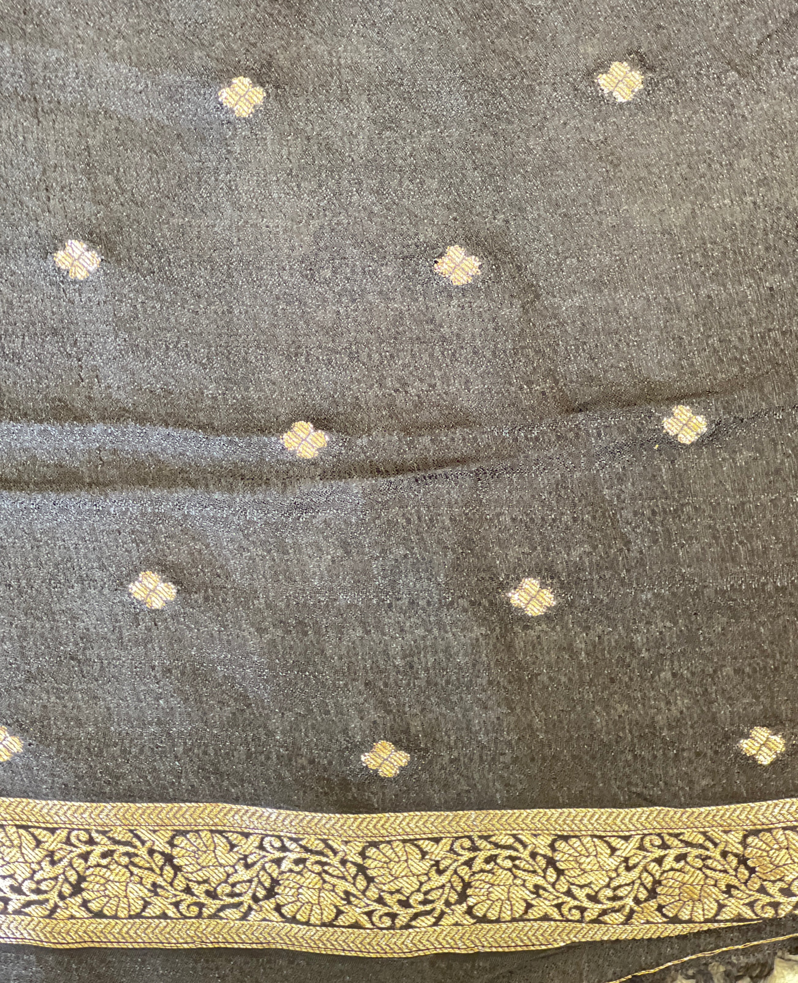 Embossed Woven Semi Crepe Saree | RS180