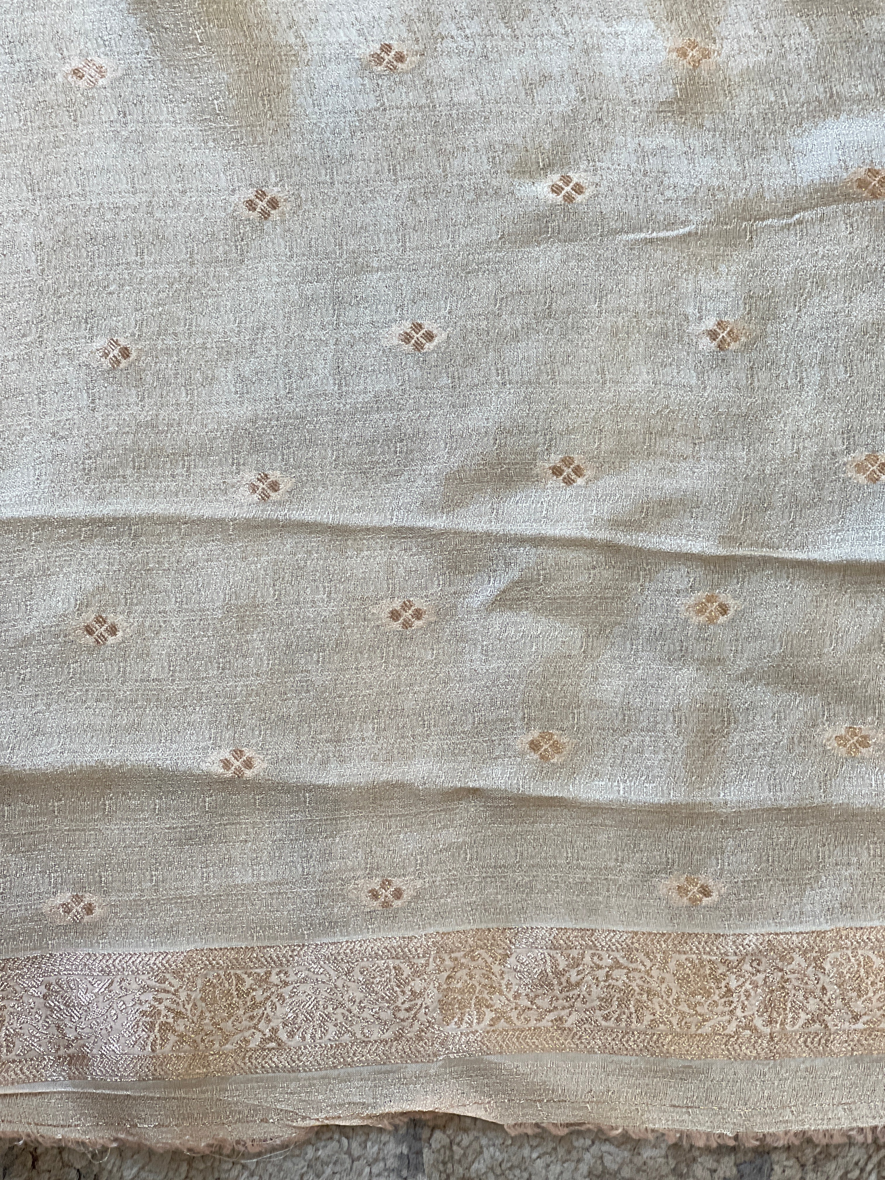 Embossed Woven Semi Crepe Saree | RS181