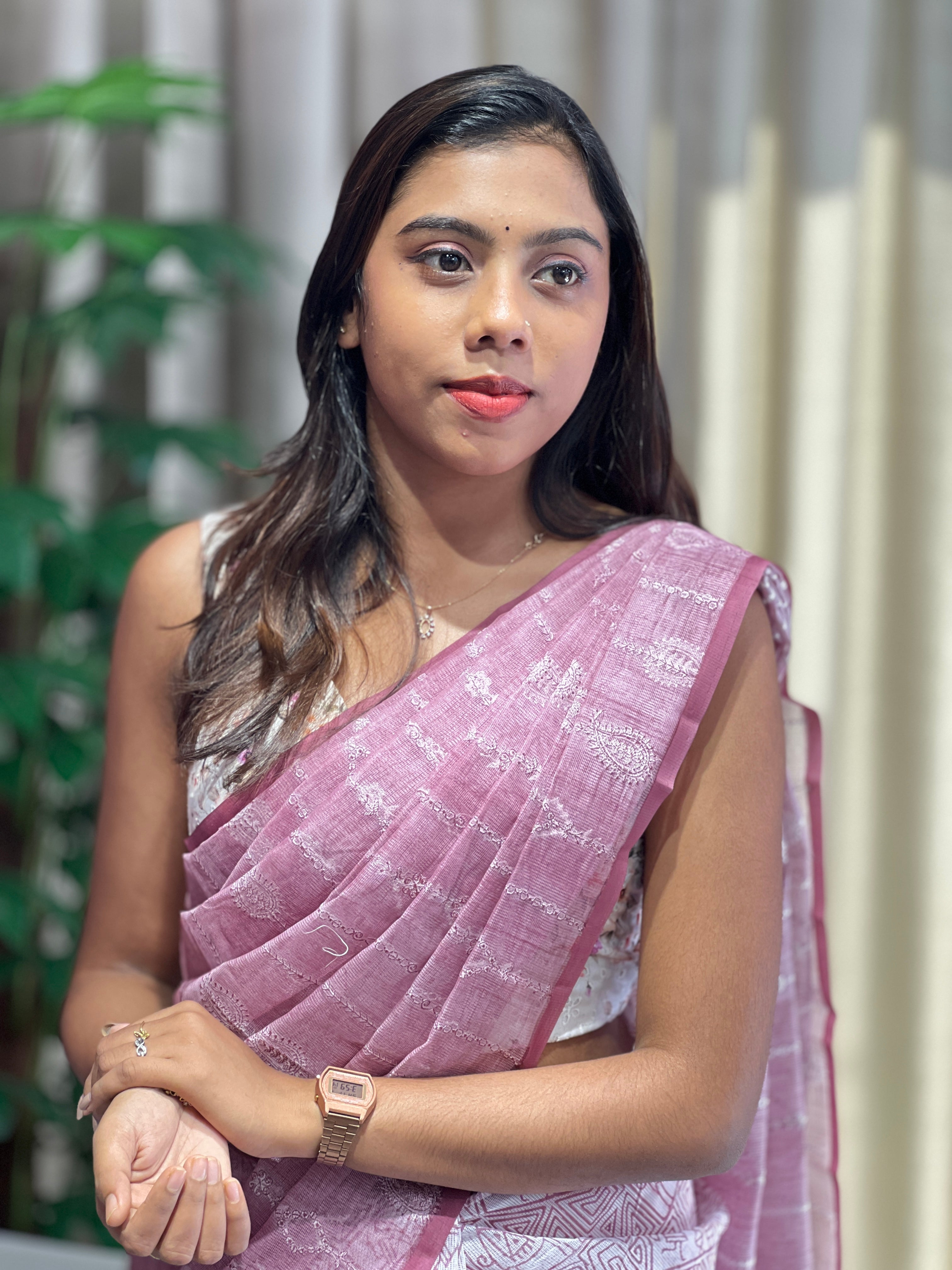 Print With Embroidery Detailed Kota Saree | YNG927