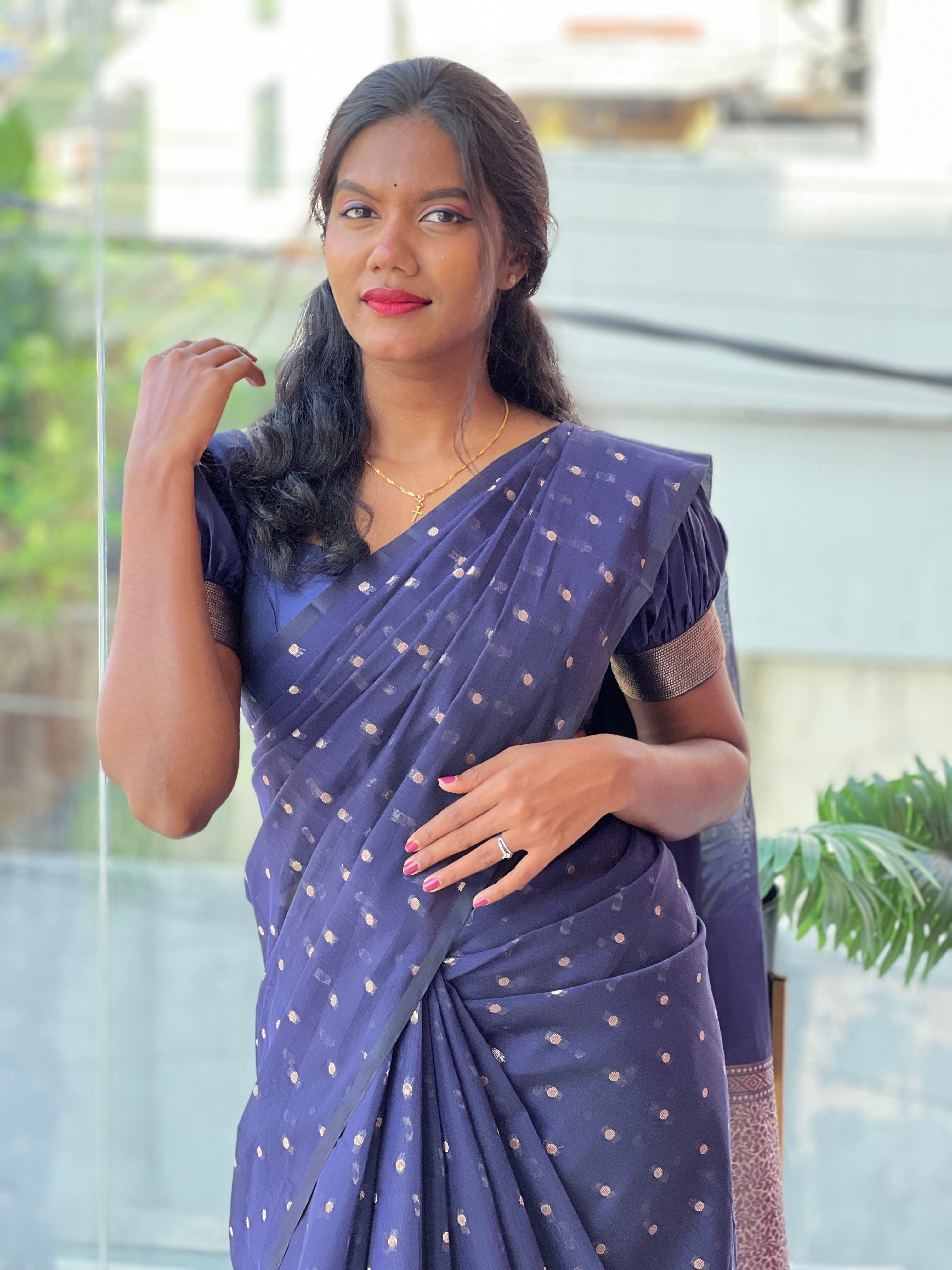 Zari Woven Cotton Silk Saree | YNG1039