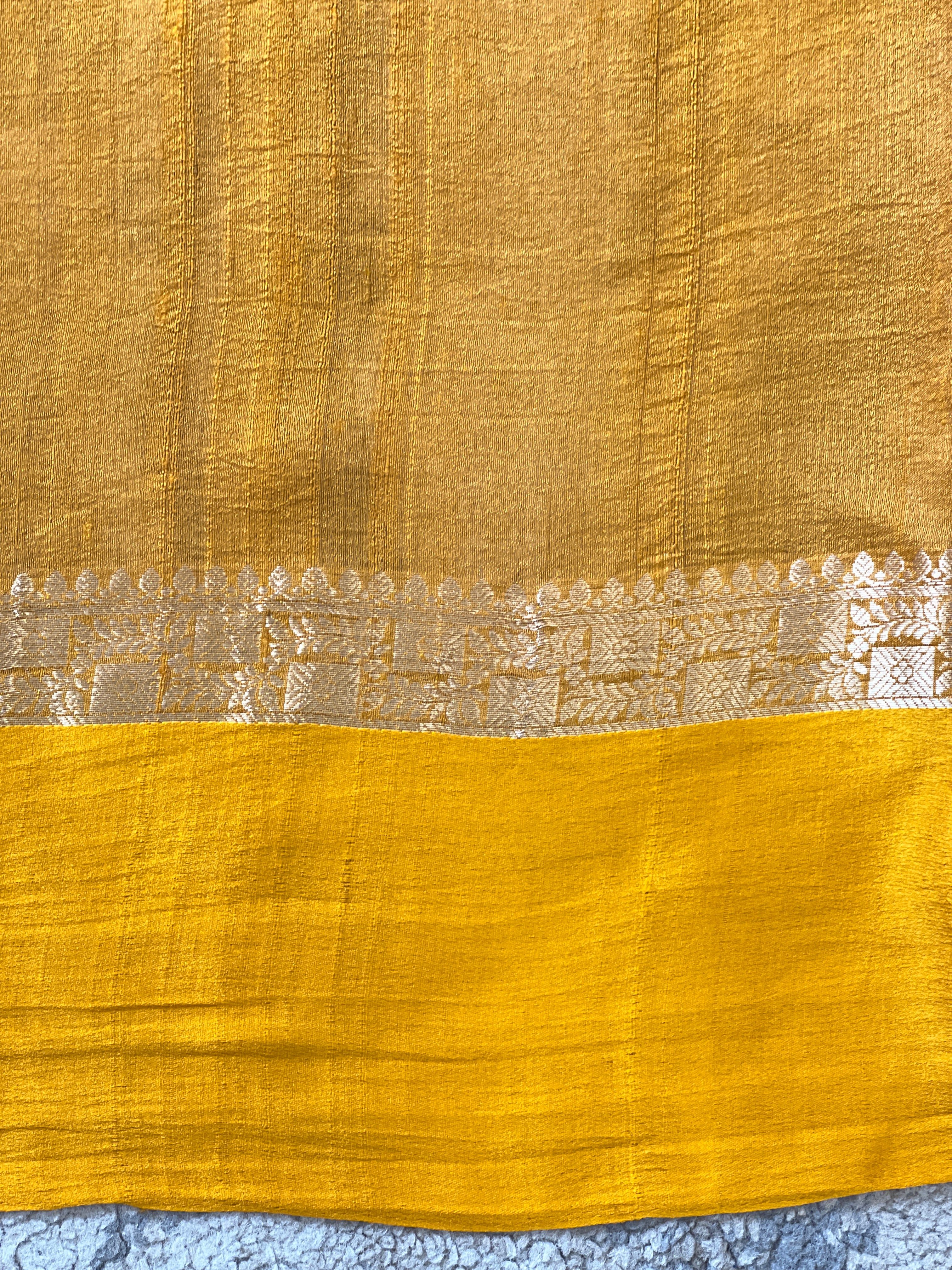 Buta Woven Satin Patta Bordered Tussar Saree | YNG1549