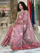 Basket Weaved Tissue Tussar Saree | RGD237