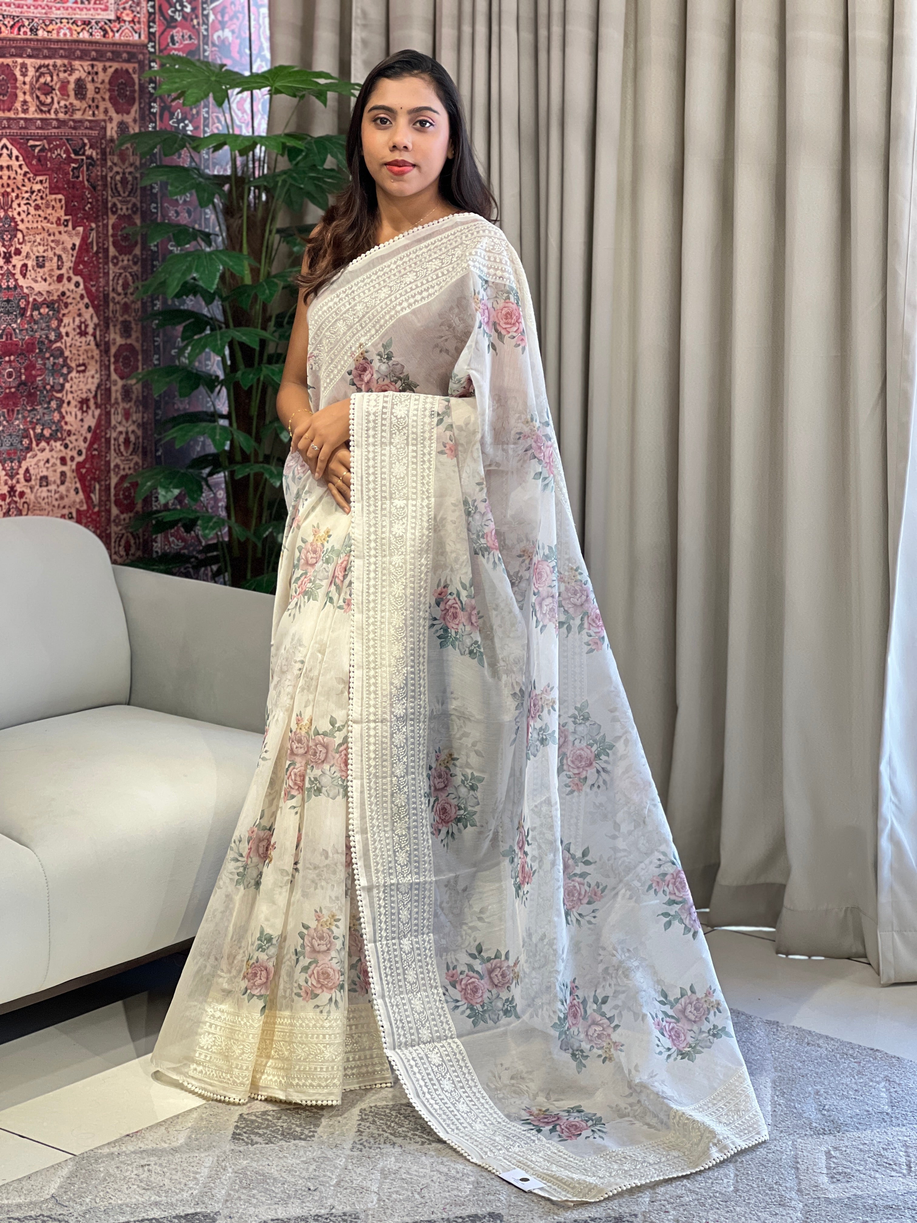 Floral Printed Kota Saree | YNG970