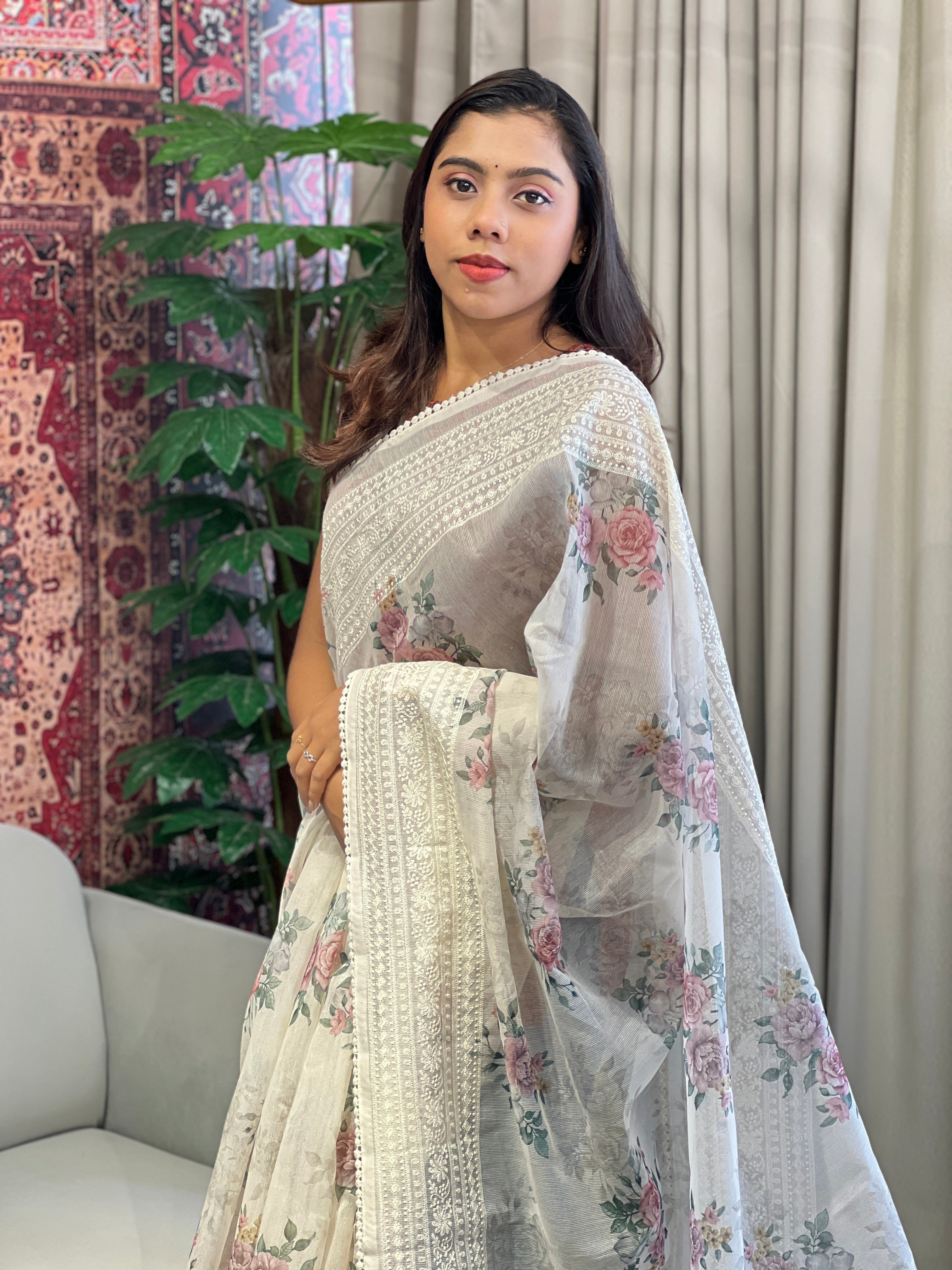 Floral Printed Kota Saree | YNG970