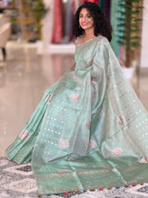 Basket Weaved Tissue Tussar Saree | RGD237