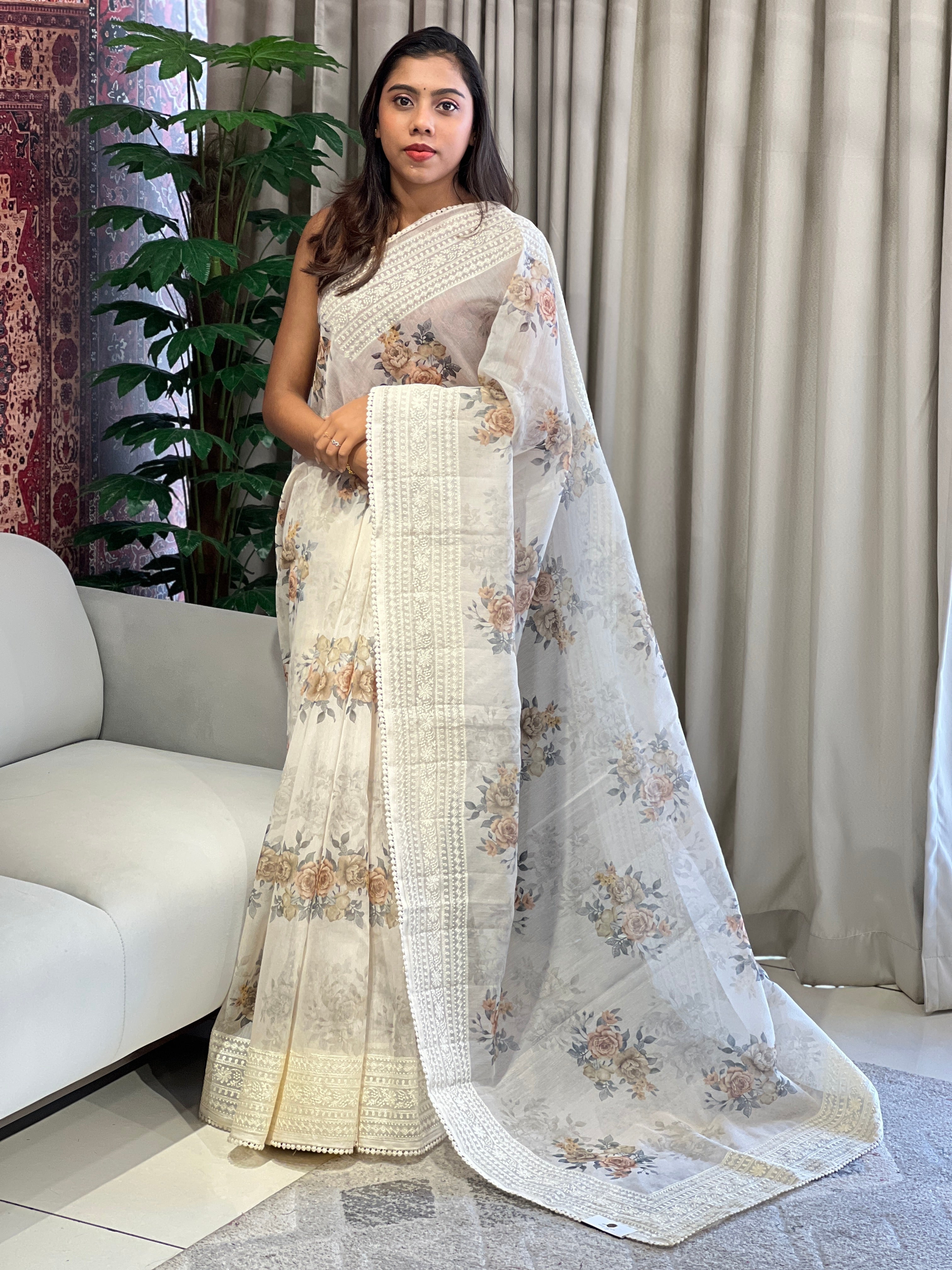 Floral Printed Kota Saree | YNG971