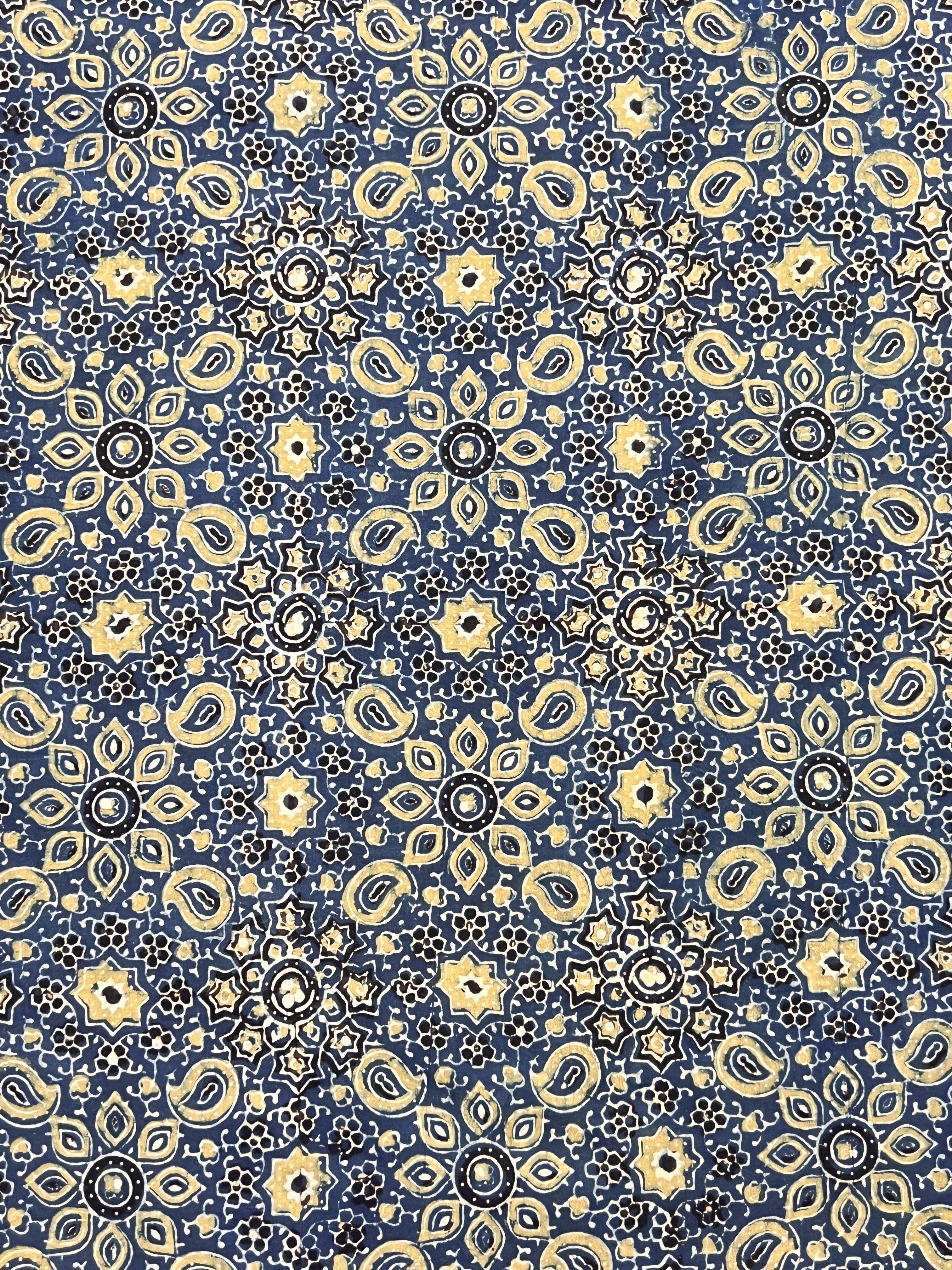 Paisley Pattern Ajrak Hand Dyed Cotton Kurta Material | KA262