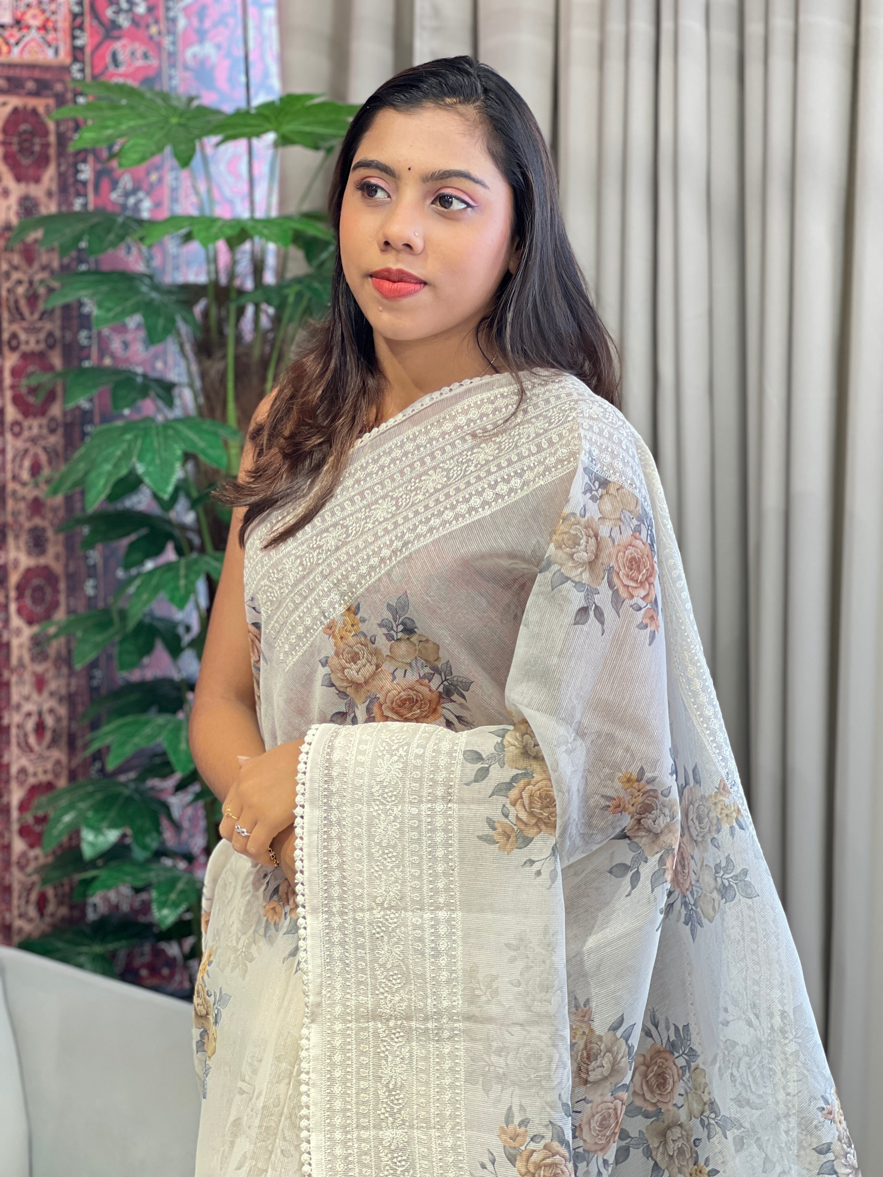 Floral Printed Kota Saree | YNG971