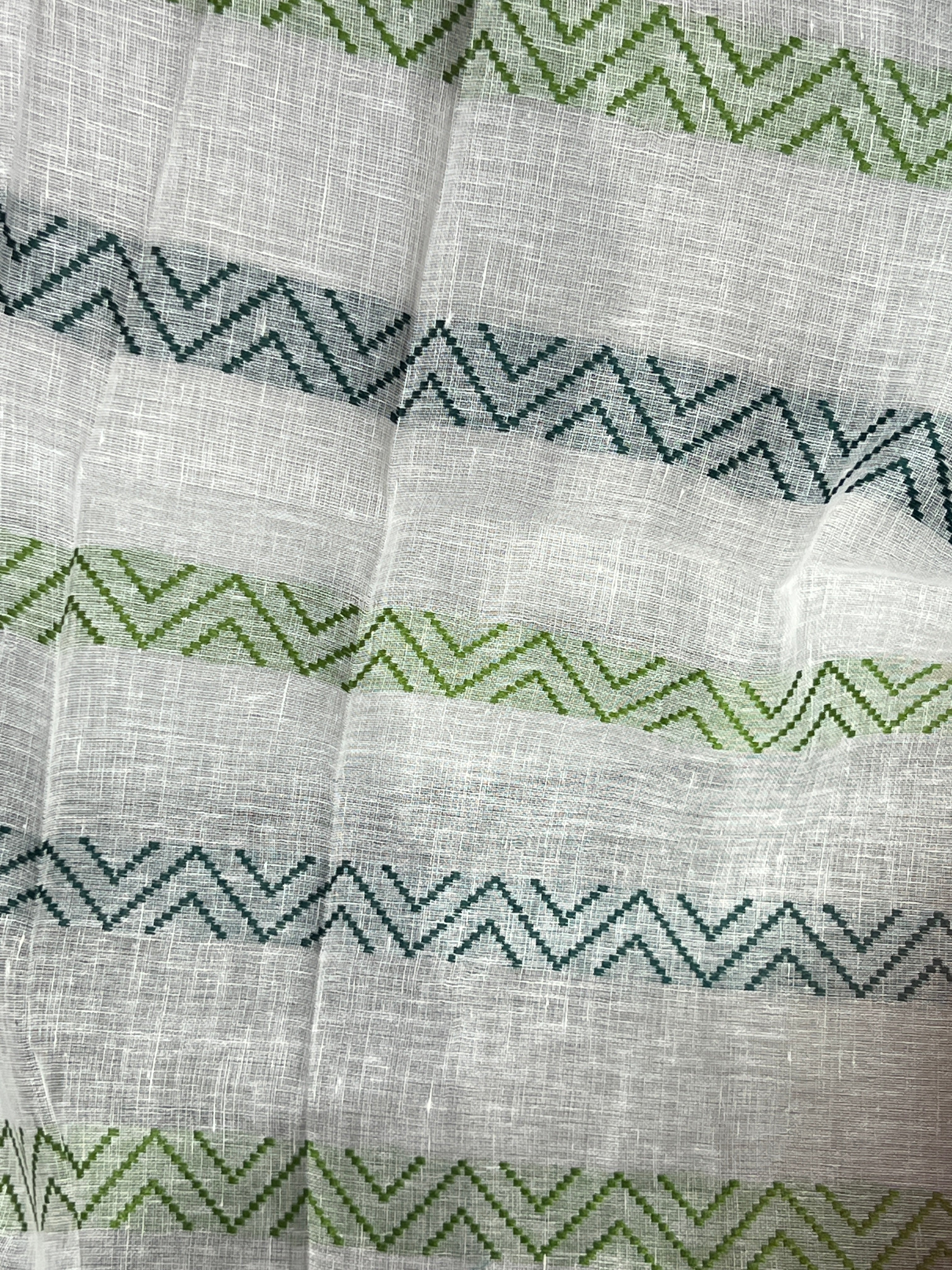 Thread Weaving Pattern Linen Saree |  EVA141
