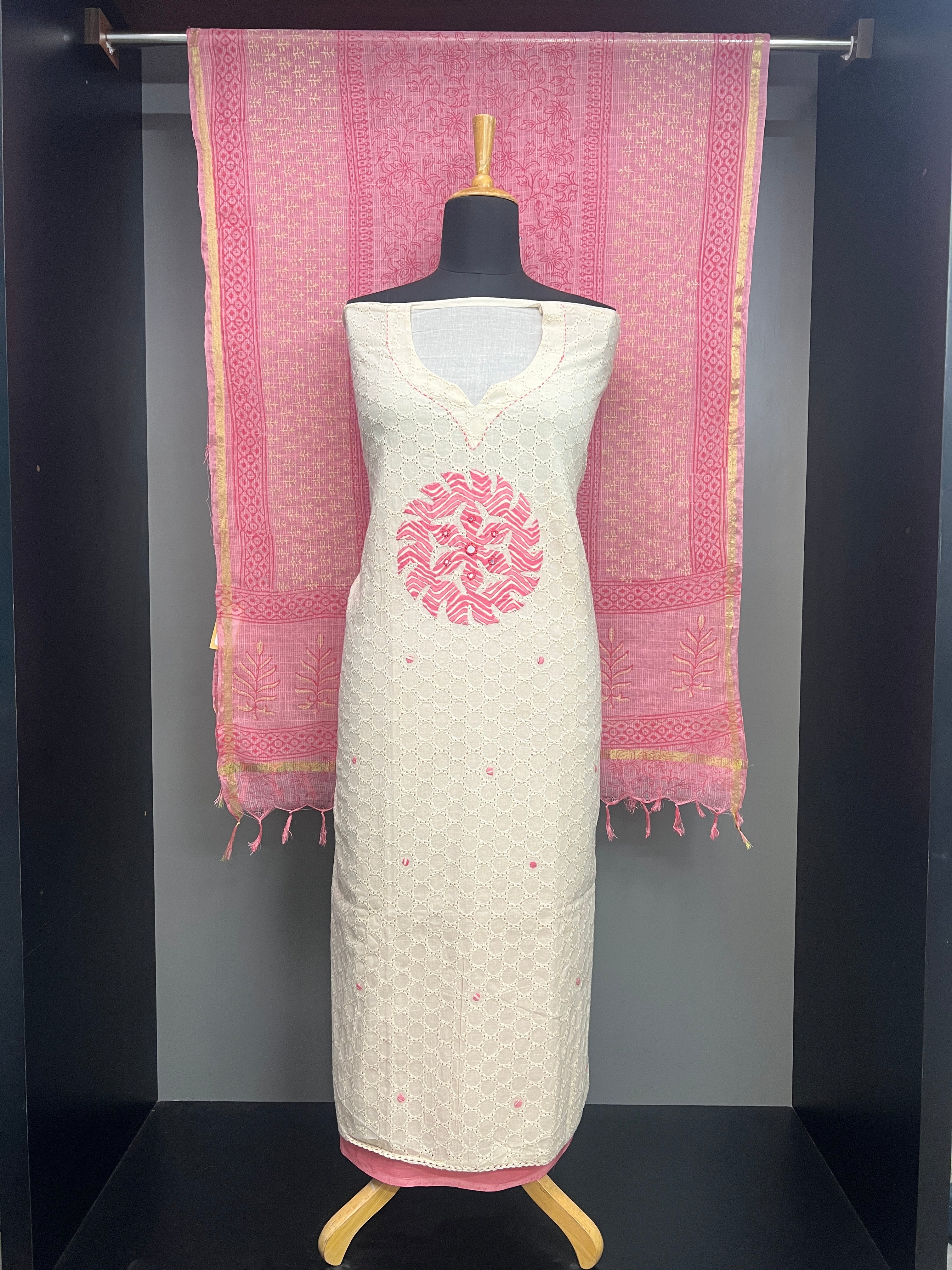 Hakoba Patterned Semi Stitched Cotton Salwar Set | SW2375