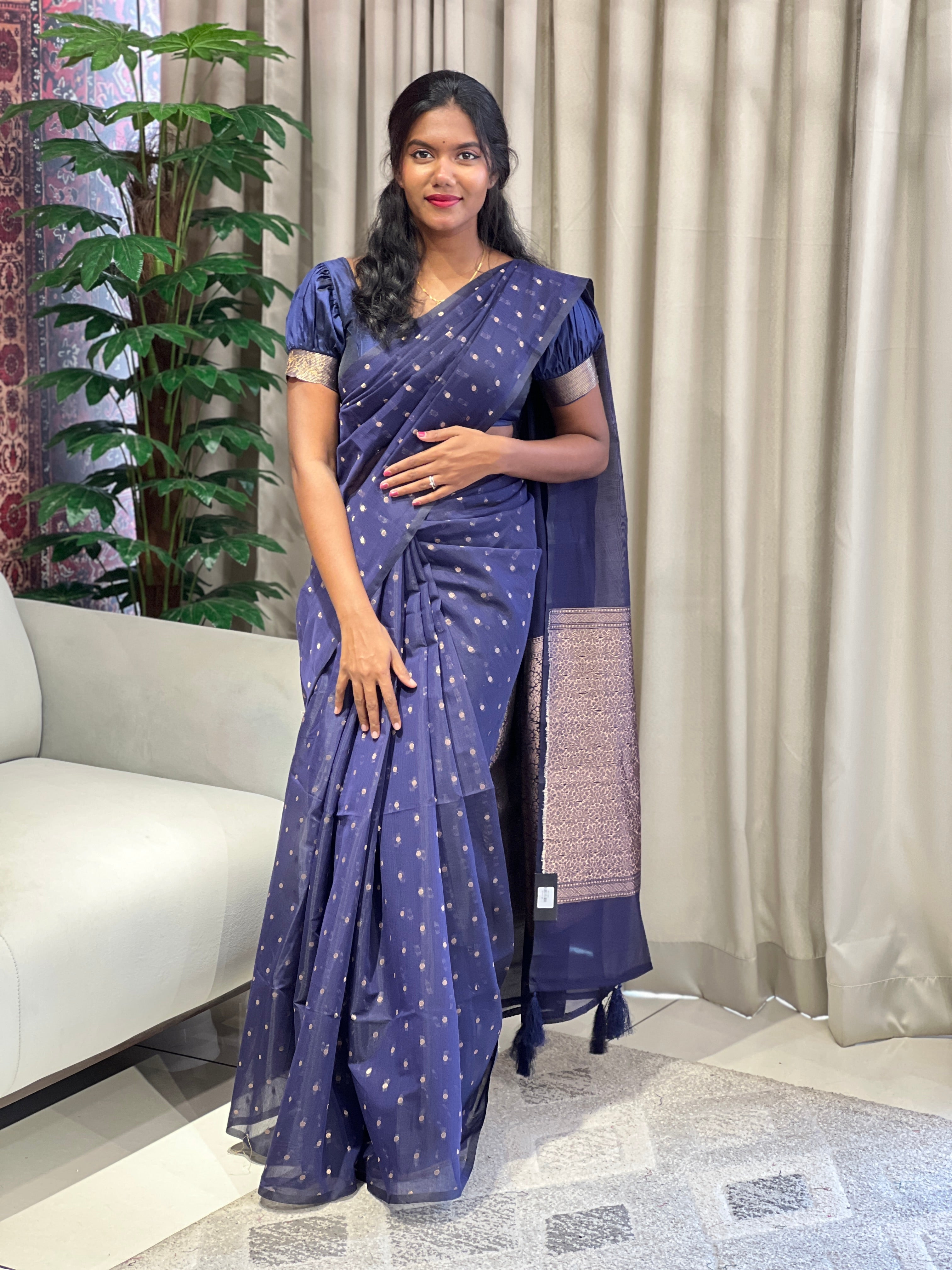 Zari Woven Cotton Silk Saree | YNG1039