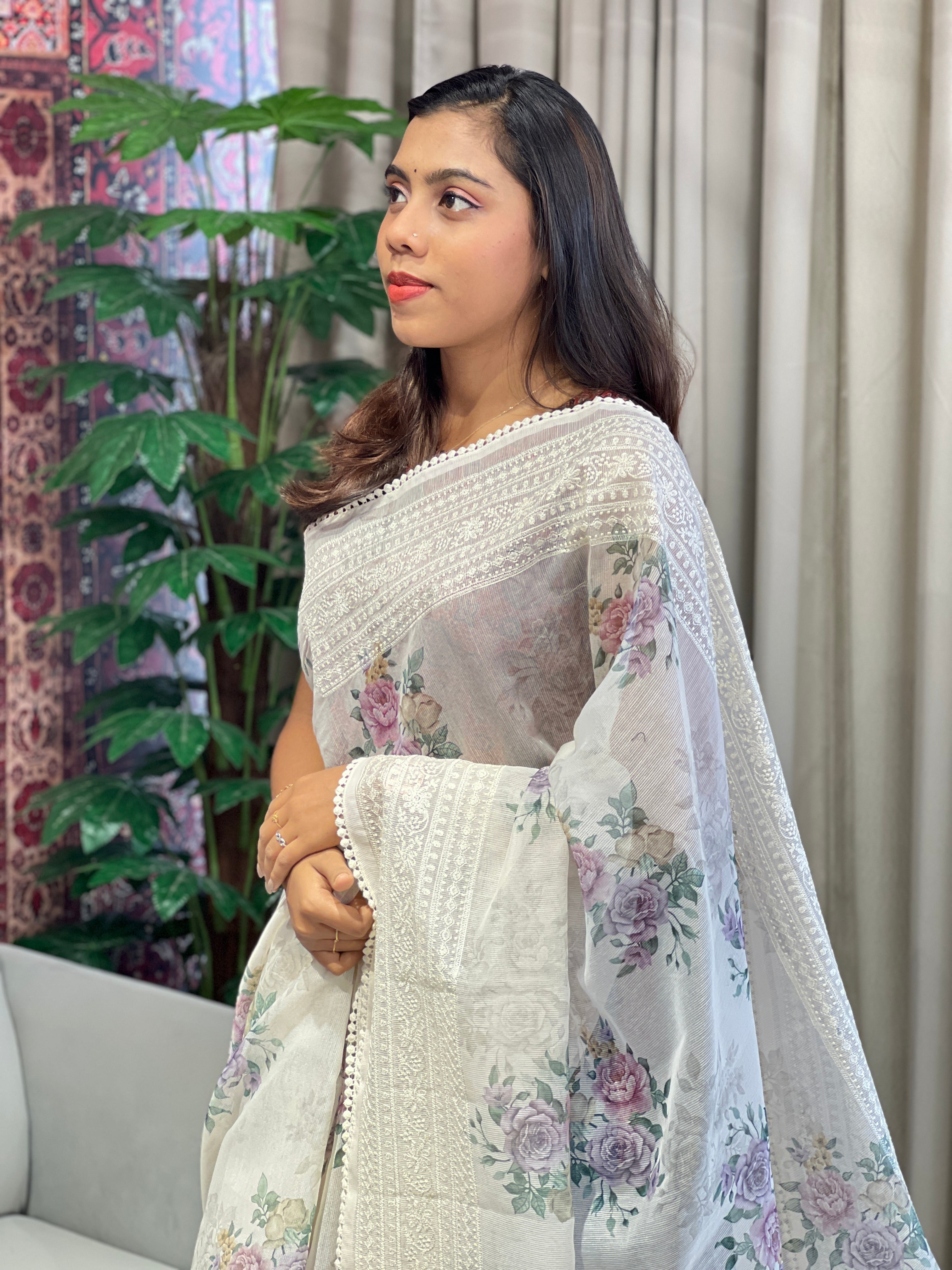 Floral Printed Kota Saree | YNG972