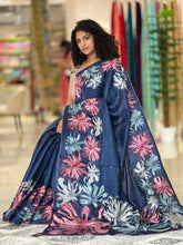 Floral Embroidery Bordered Desi Tussar Saree | RGD251