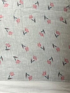 Floral Digital Print Detailed Linen Saree | MR397