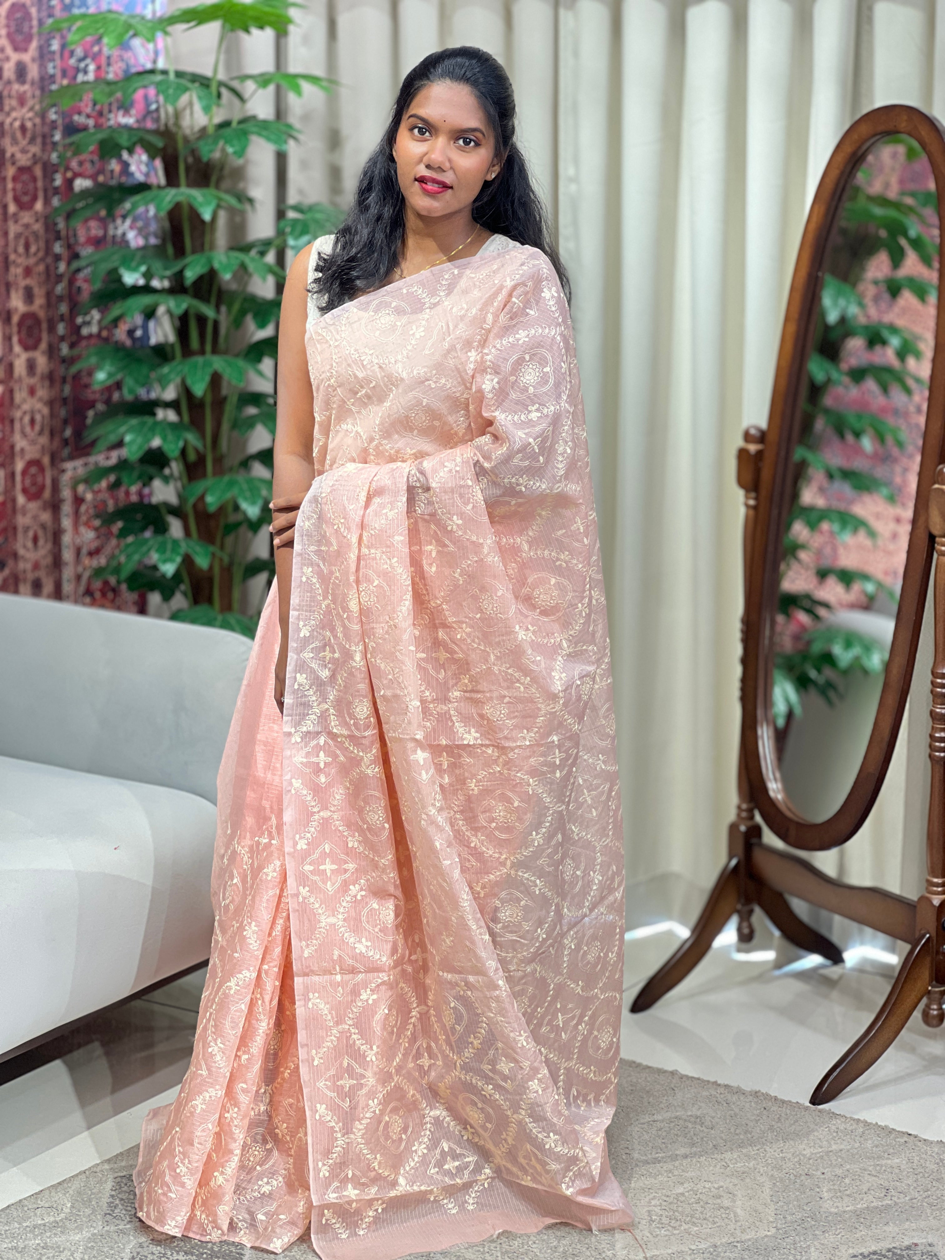 Machine Embroidery Silky Kota Saree | PKS192