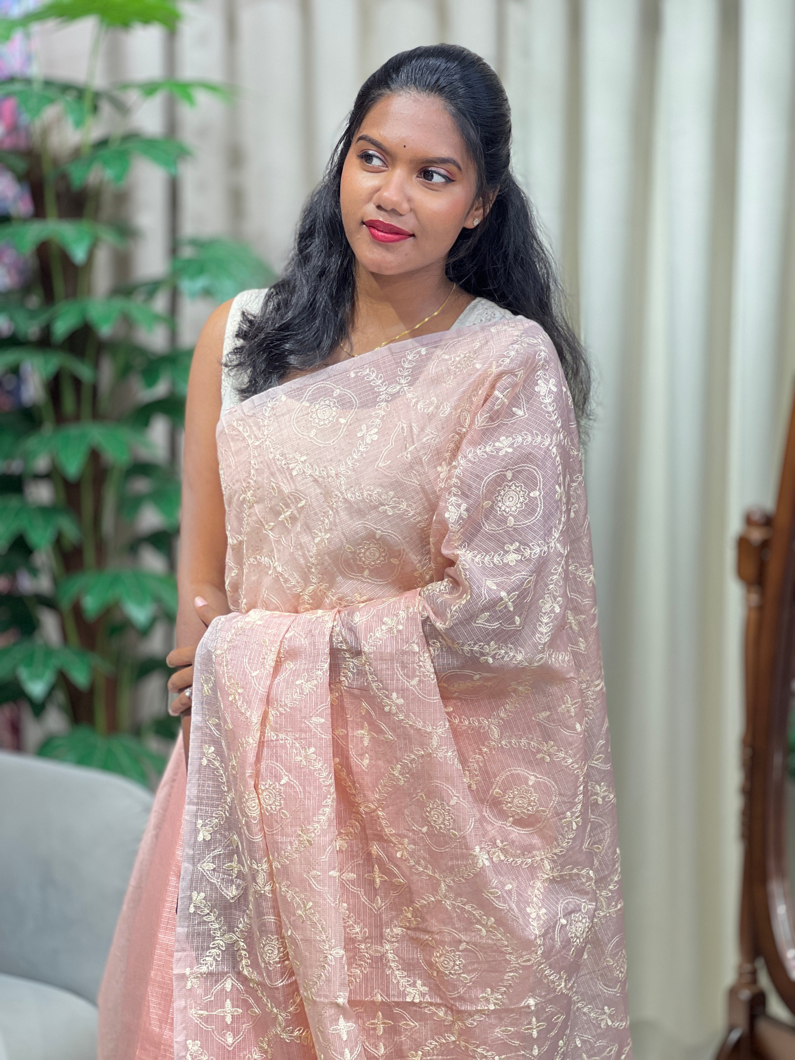 Machine Embroidery Silky Kota Saree | PKS192