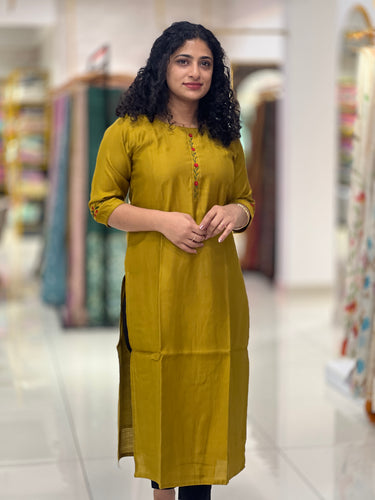 Embroidery Semi Silk Kurta | AJT101