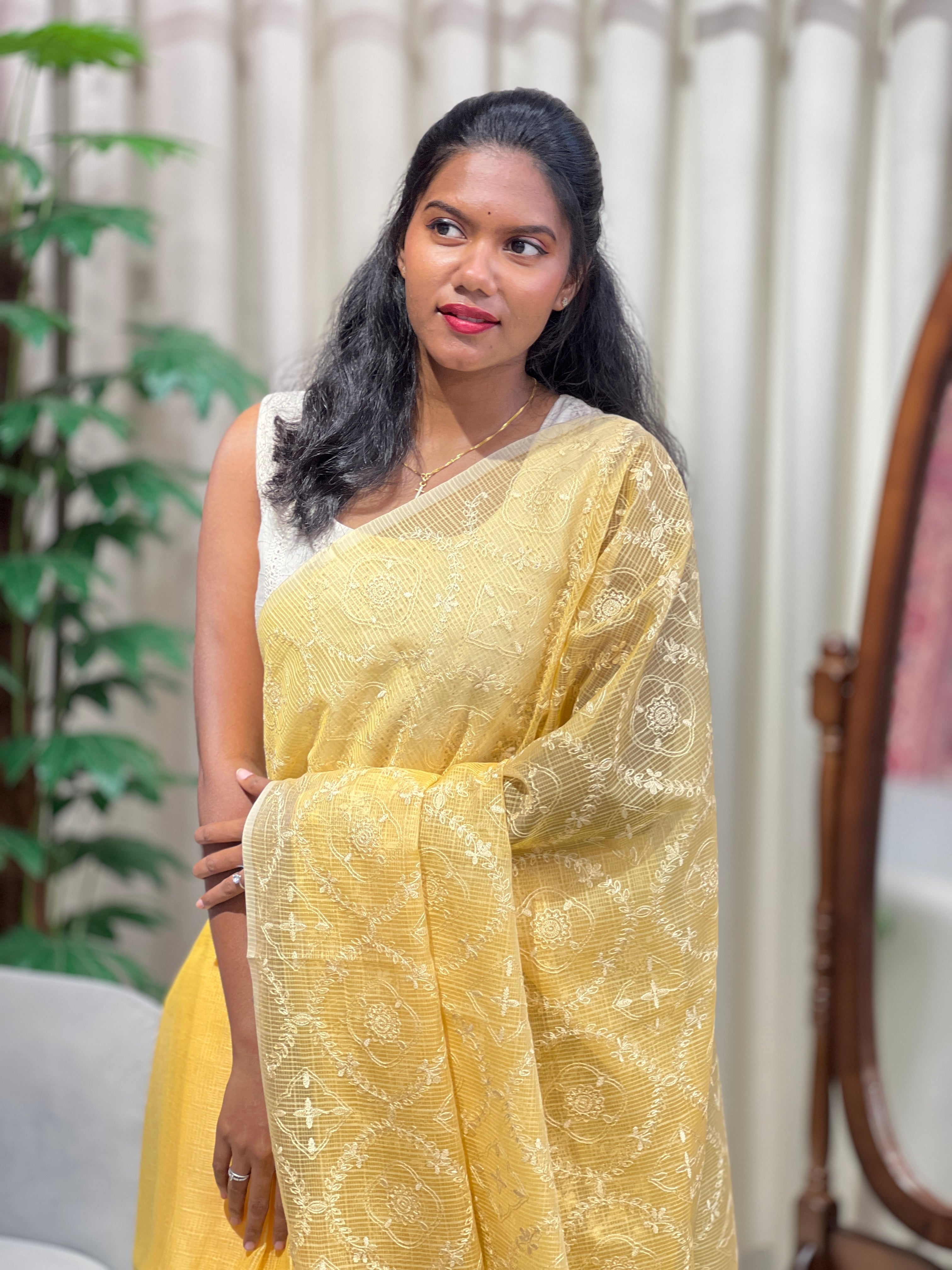 Machine Embroidery Silky Kota Saree | PKS193