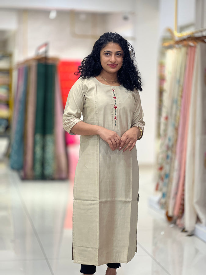 Embroidery Semi Silk Kurta | AJT116