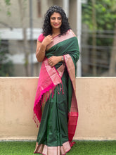 Geometrical Weaving Border Semi Silk Saree | SKT109