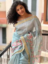 Floral Printed Spun Chanderi Saree | RGD164