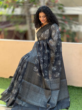 Banarasi Weaved Linen Finish Saree | JBE107