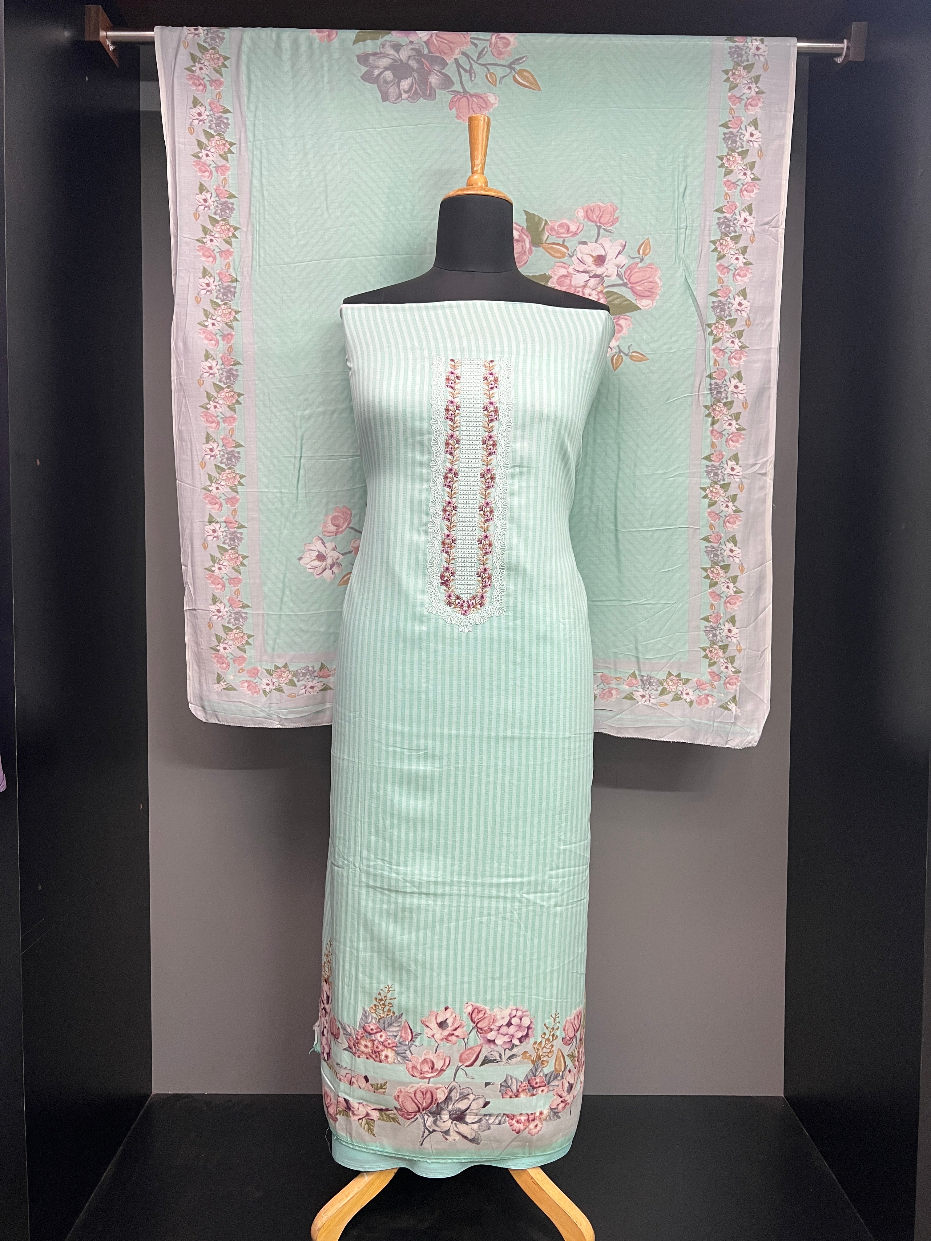 Stripes Printed Cambric Cotton Salwar Set | SW2302