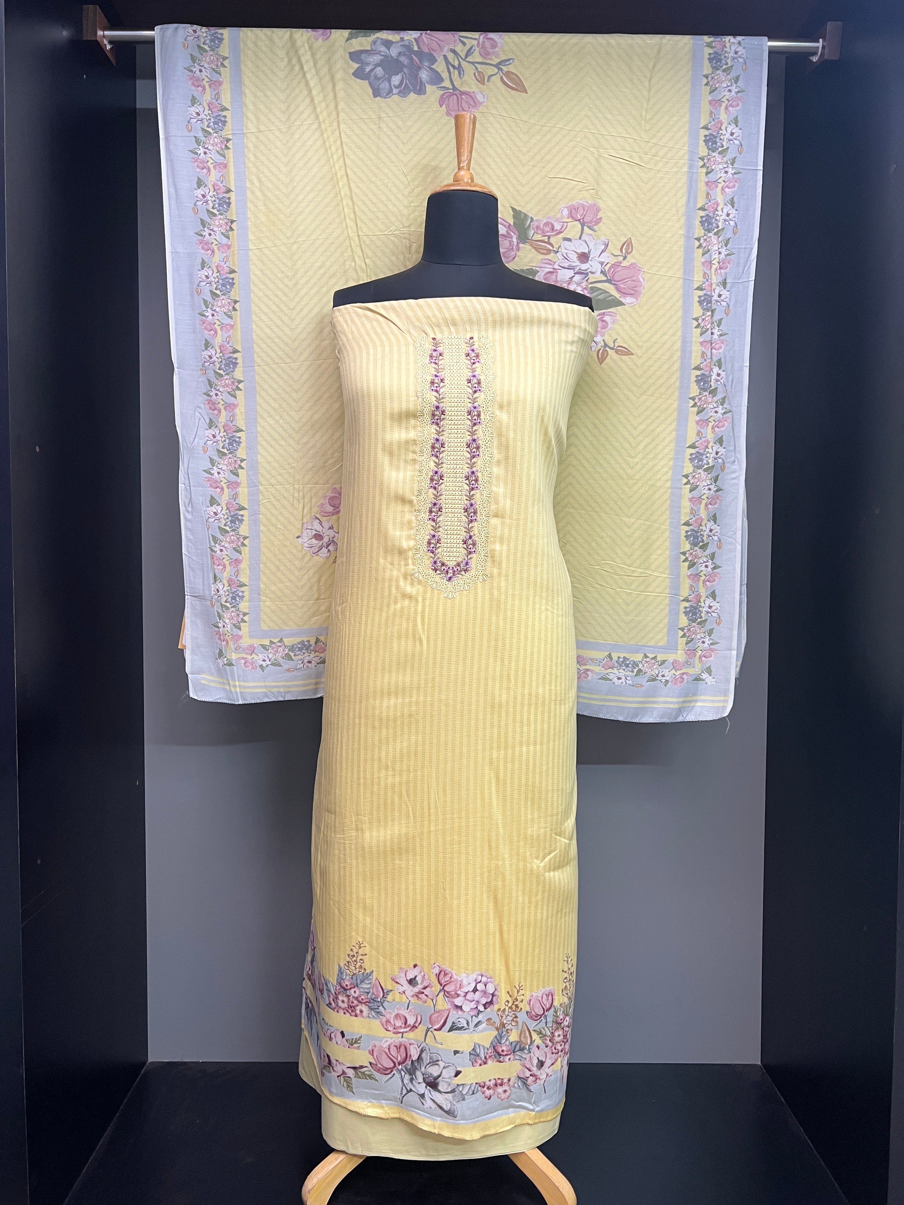 Stripes Printed Cambric Cotton Salwar Set | SW2304