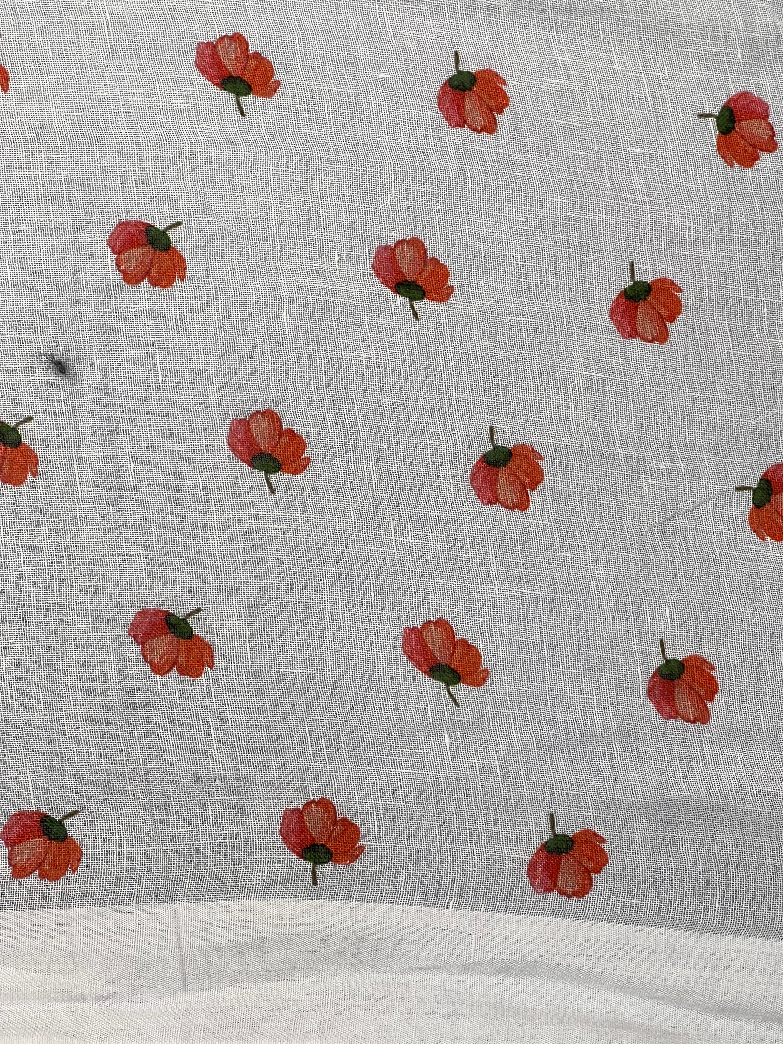 Floral Digital Print Detailed Linen Saree | MR394