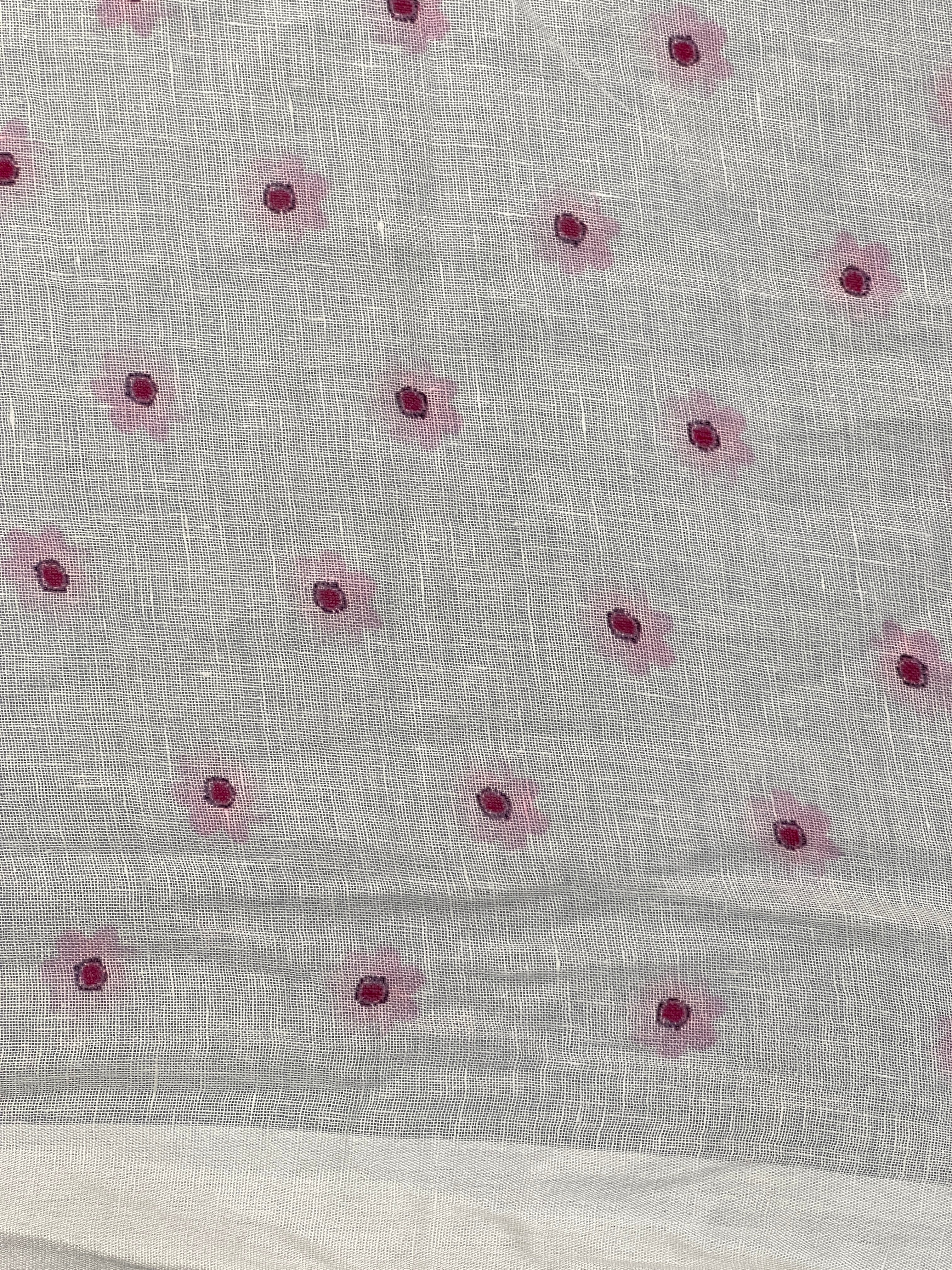 Floral Digital Print Detailed Linen Saree | MR402