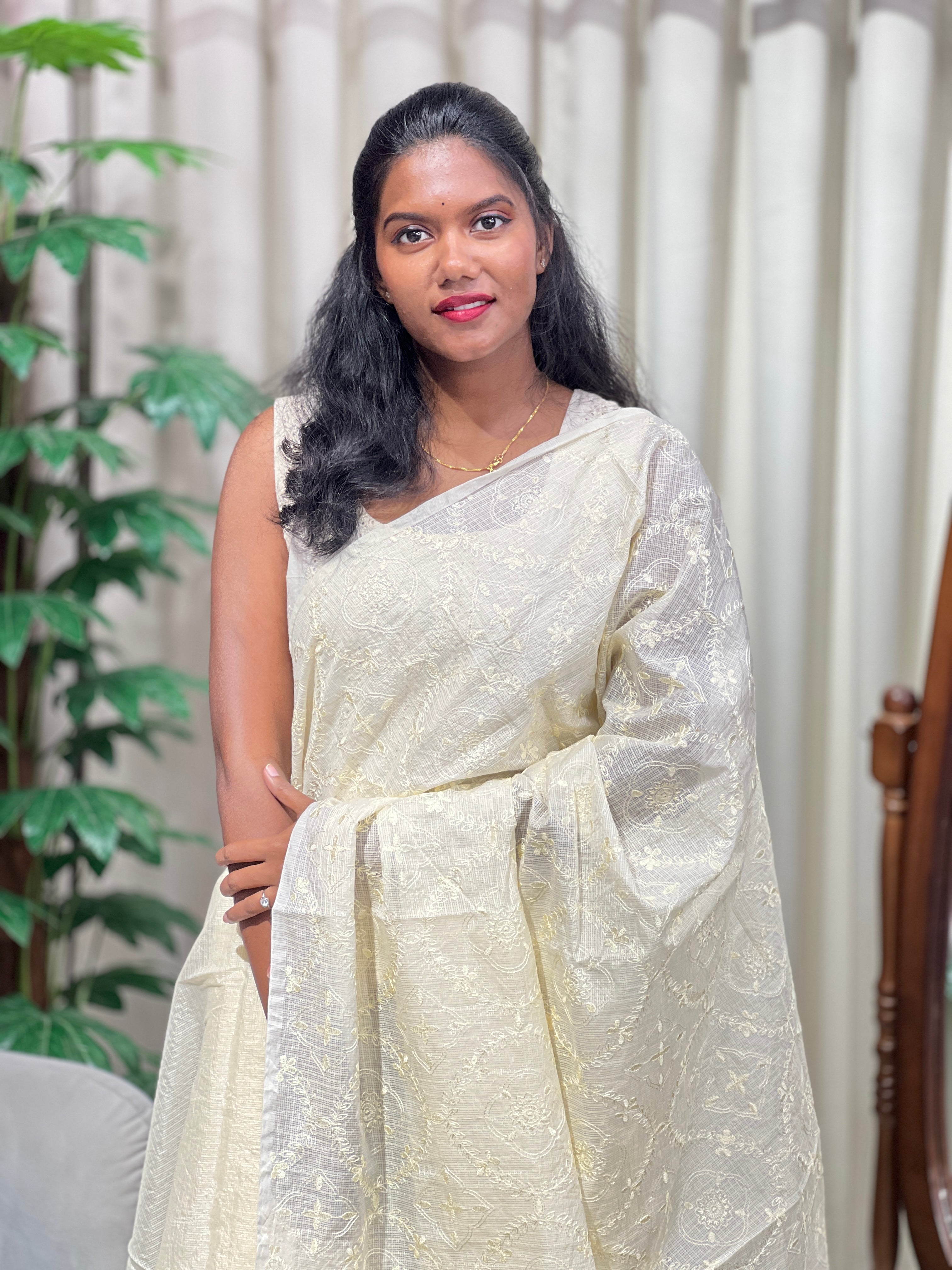 Machine Embroidery Silky Kota Saree | PKS195