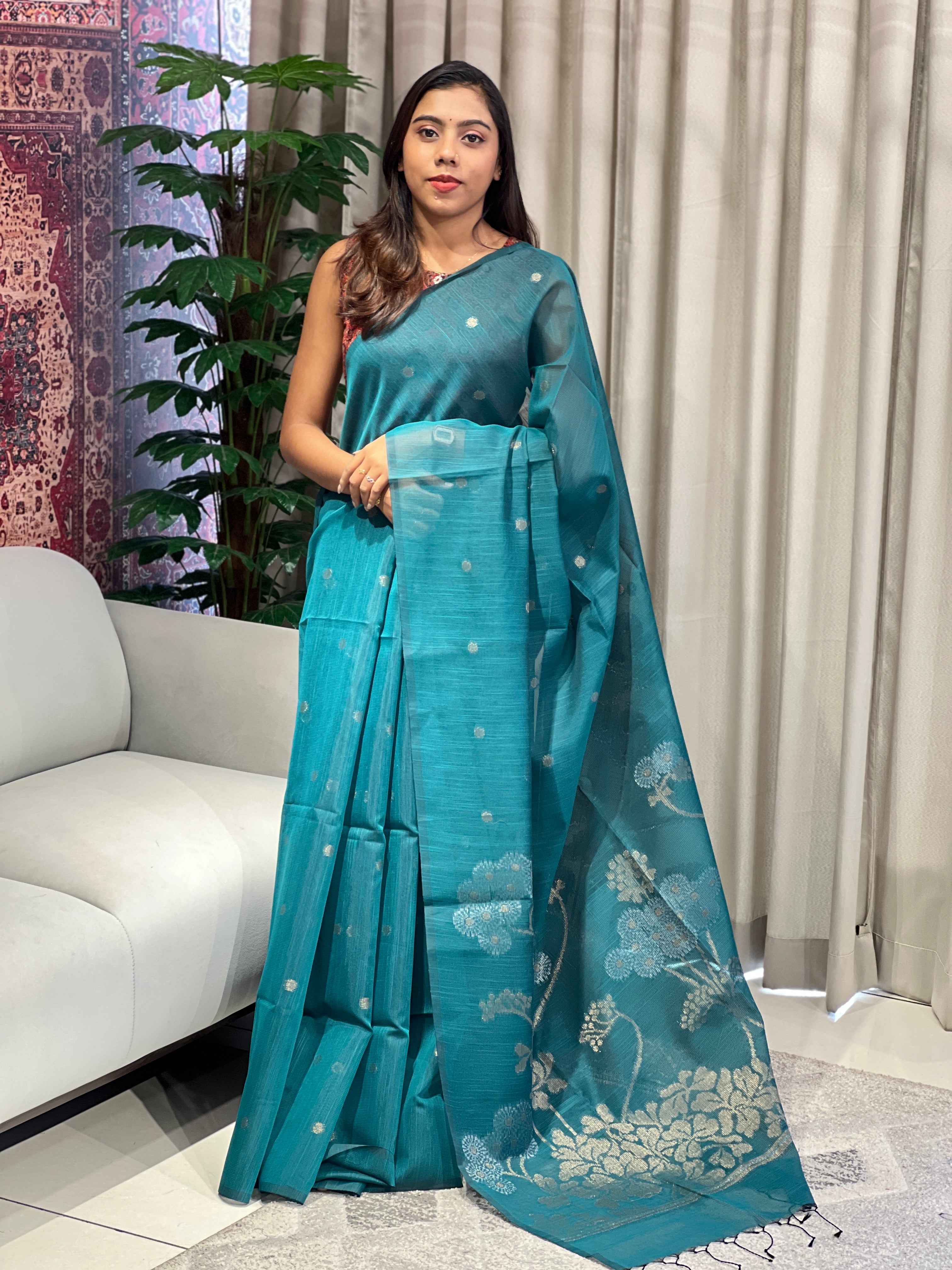 Zari Woven Cotton Silk Saree | YNG1010