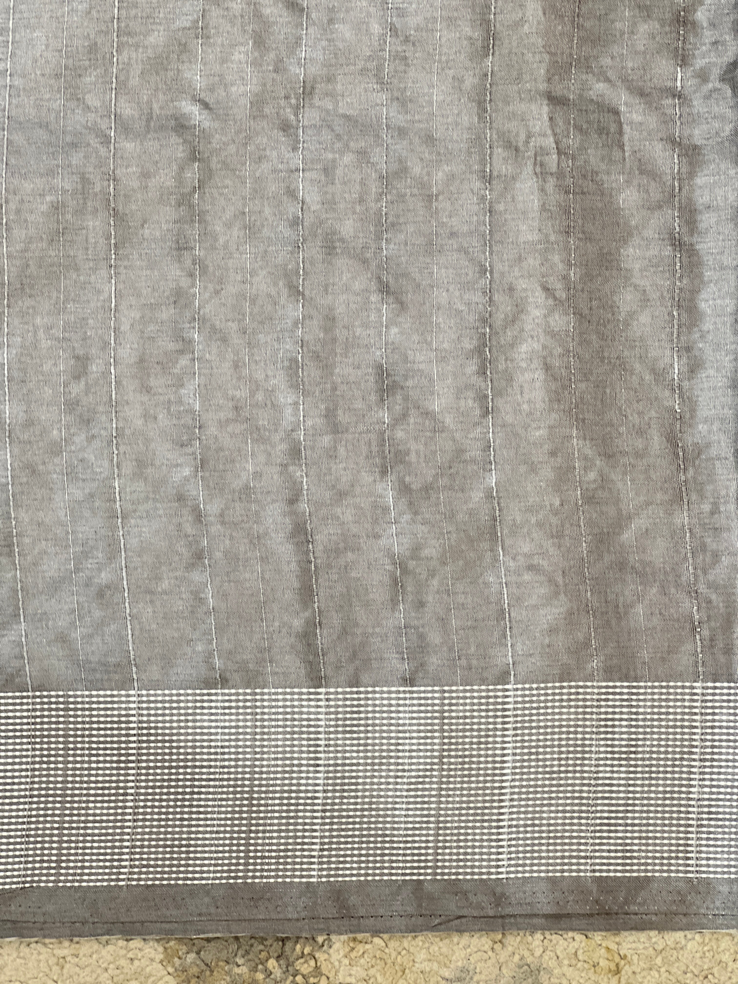 Cross Stitch Embroidery Semi Tussar Saree | SUN797
