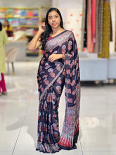 Traditional Ajrakh Detailed Modal Silk Saree | JT171