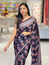 Traditional Ajrakh Detailed Modal Silk Saree | JT171