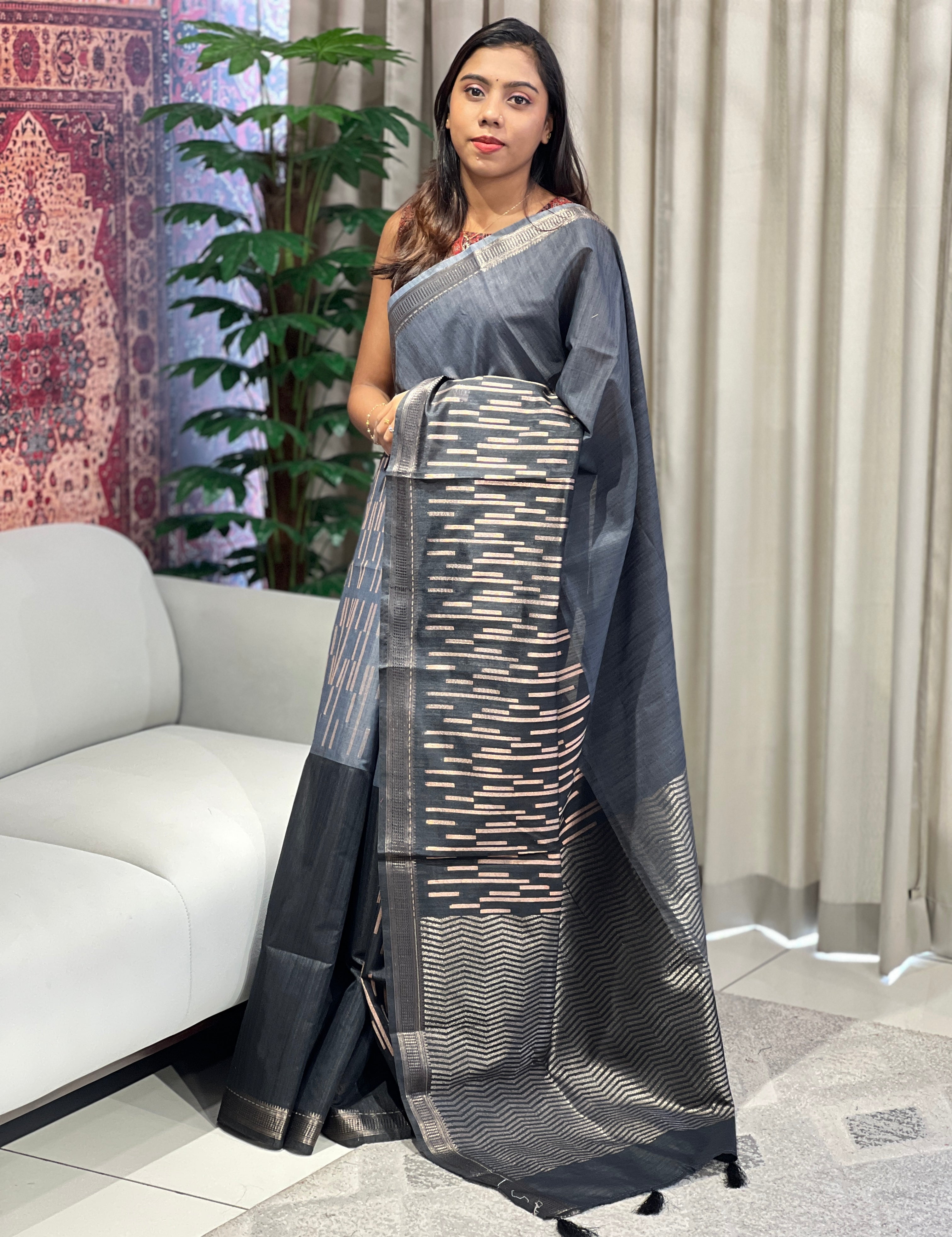 Zari Woven Cotton Silk Saree | YNG1015