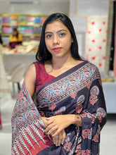 Traditional Ajrakh Detailed Modal Silk Saree | JT171