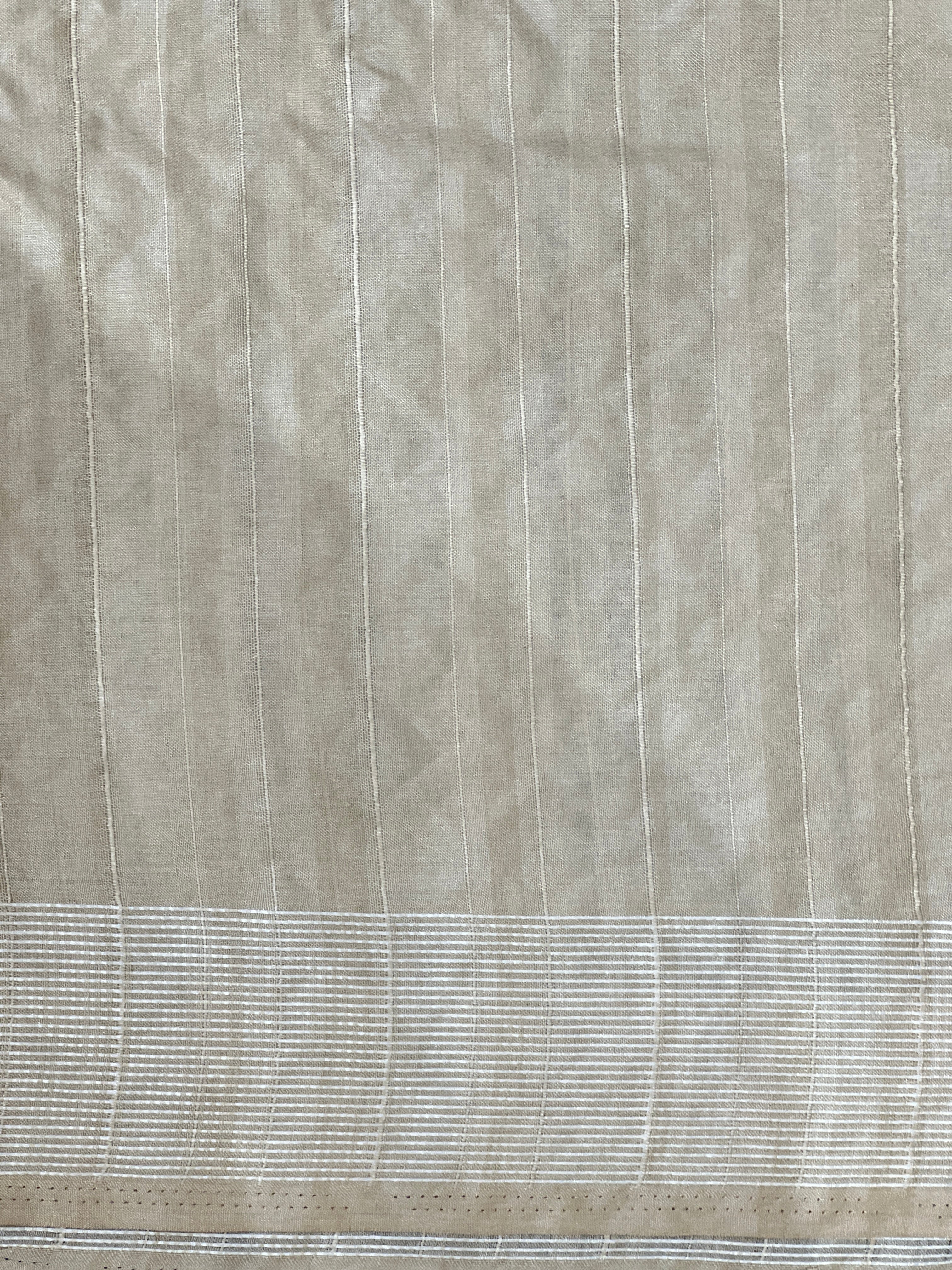 Cross Stitch Embroidery Semi Tussar Saree | SUN794