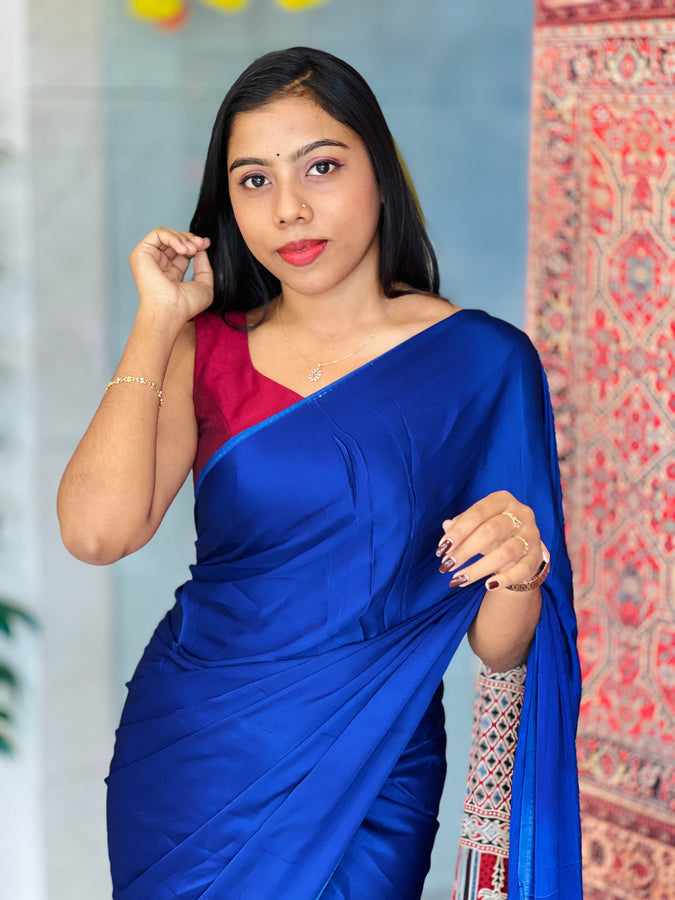 Ajrakh Detailed Modal Silk Saree | JT168