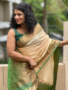 Geometrical Weaving Border Semi Silk Saree | SKT108