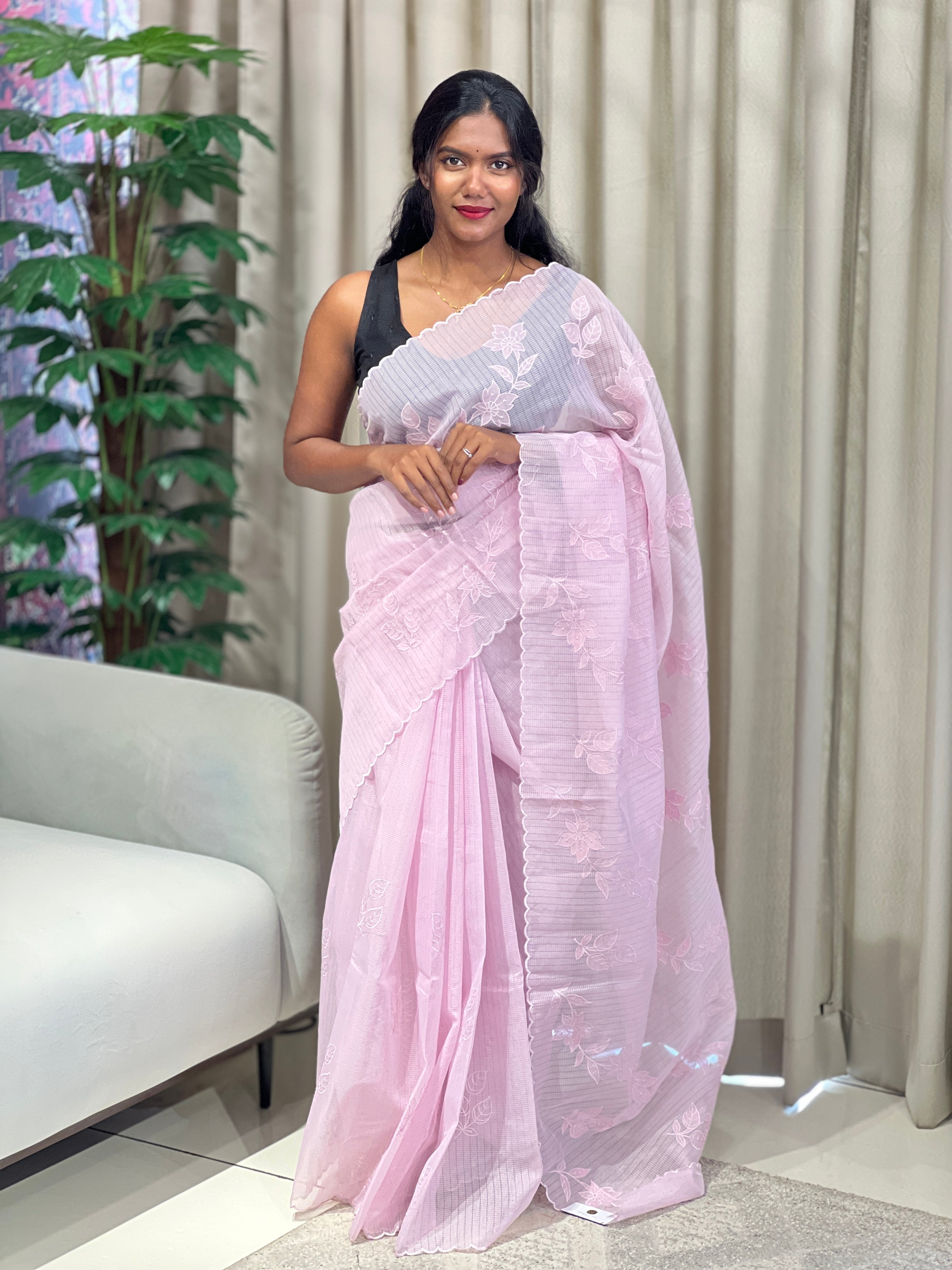 Floral Applique Detailed Supernet Kota Saree | YNG959
