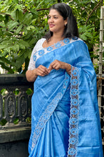 Twine Cut Work With Floral Embroidered  Pure Desi Tussar Saree | TC408